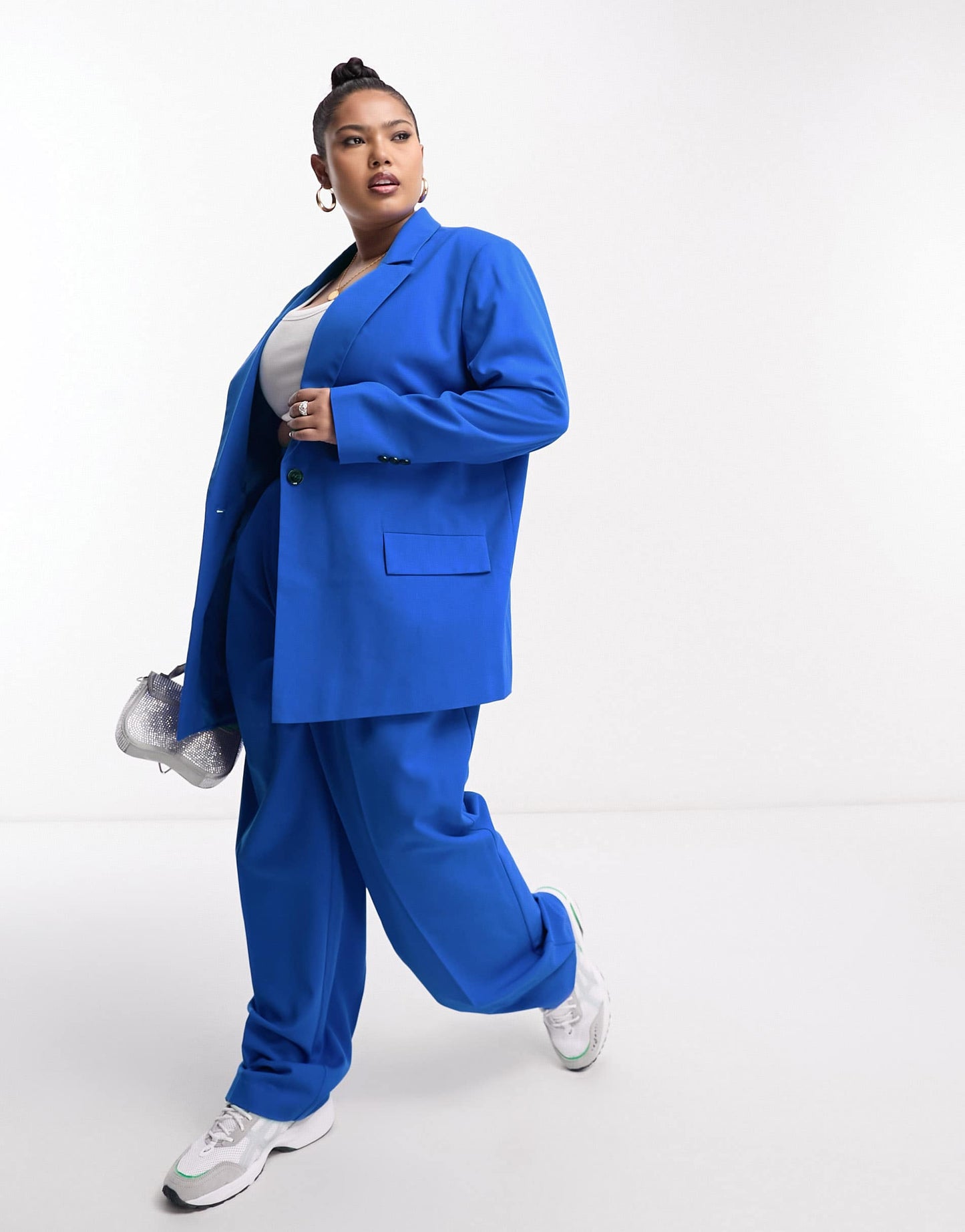 ASOS DESIGN Curve oversized suit blazer in electric blue