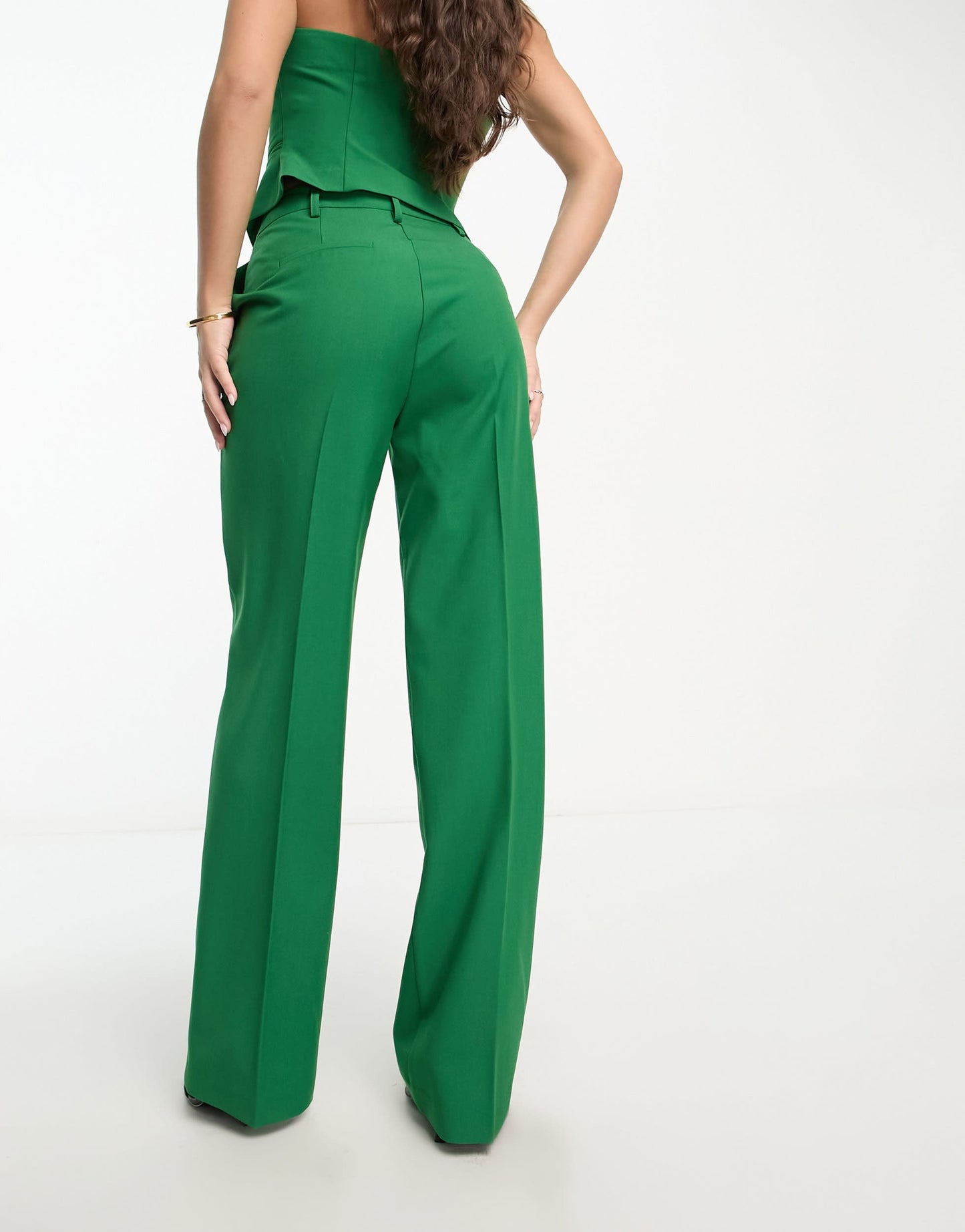 ASOS DESIGN Hourglass Mix & Match slim straight suit trousers in green