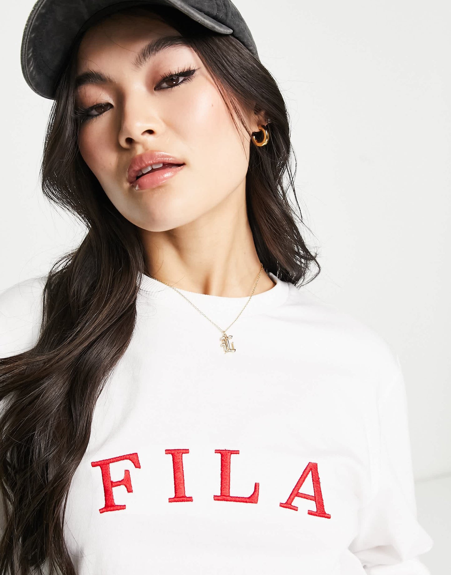 Fila long sleeve t-shirt with varsity logo in white