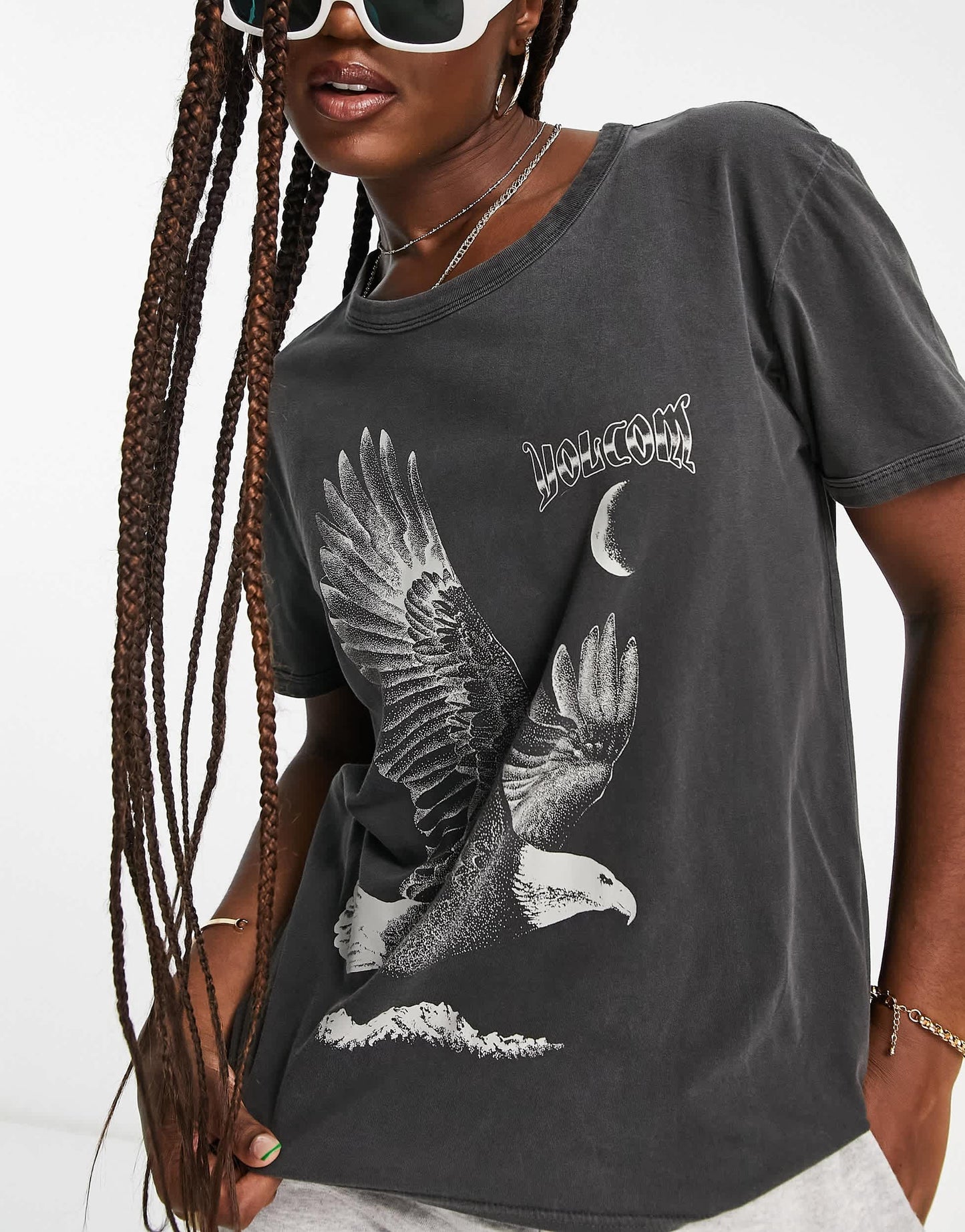 Volcom oversized t shirt in black