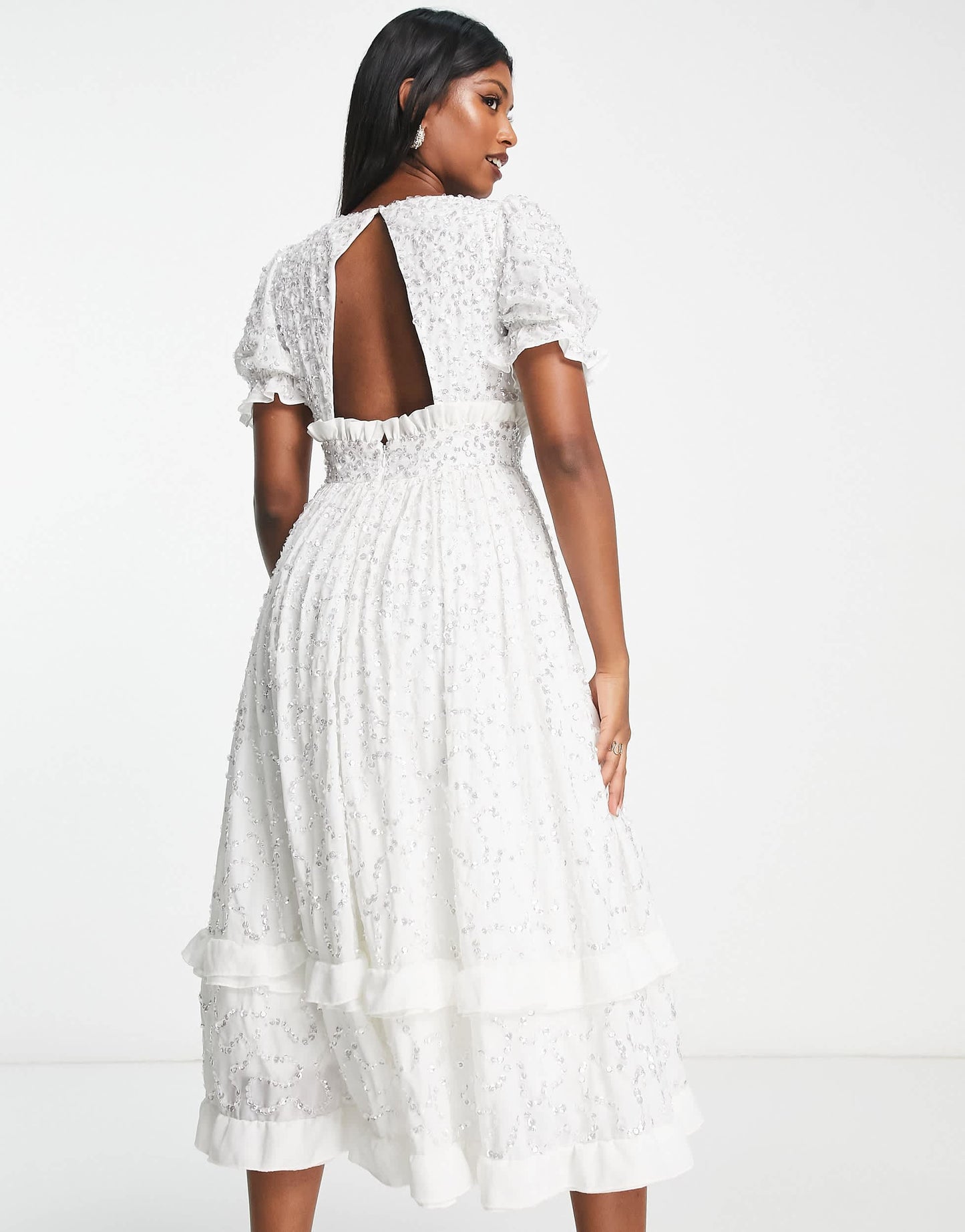 Maya bridal puff sleeve bridal dress in ivory