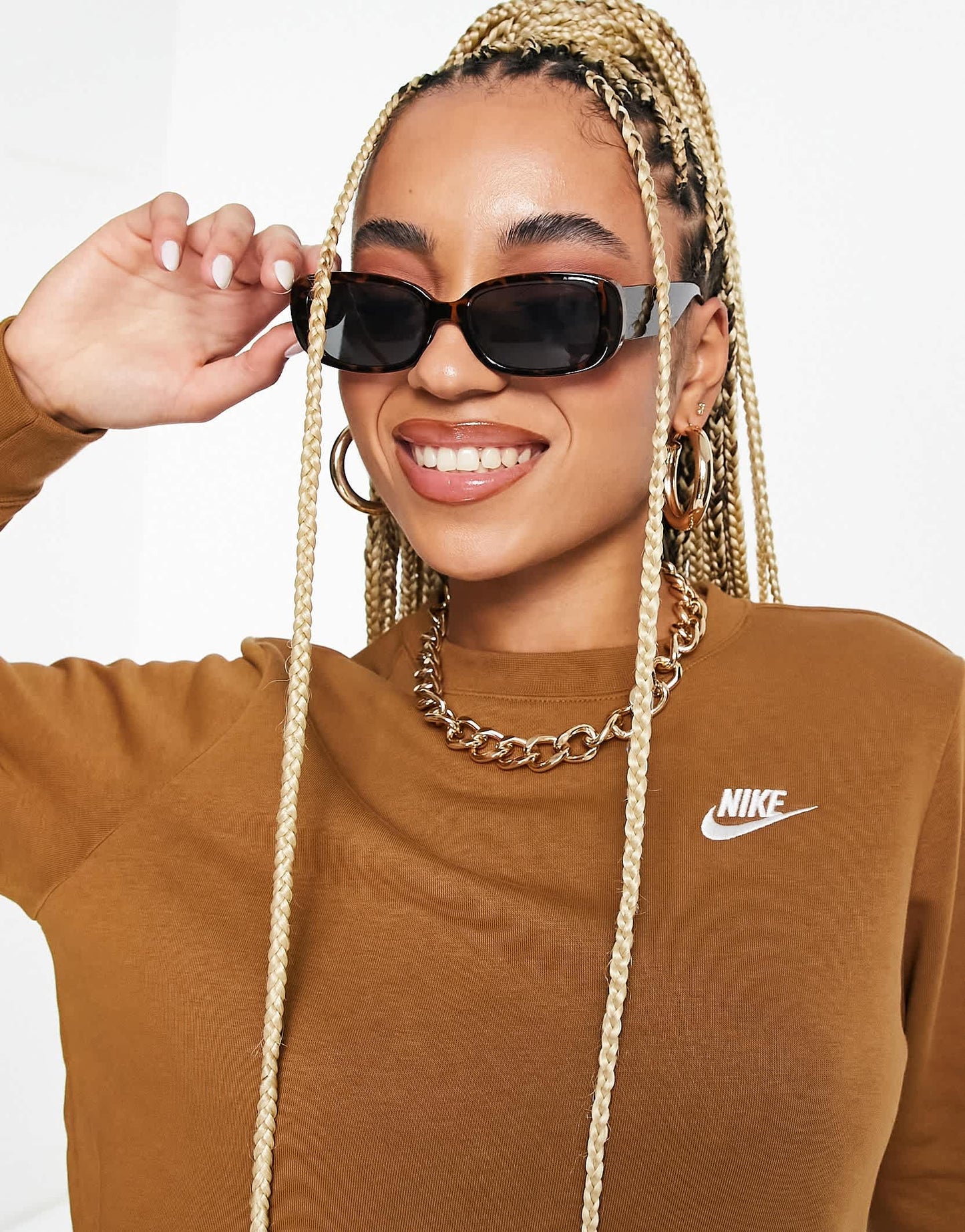 Nike Club fleece sweatshirt in ale brown