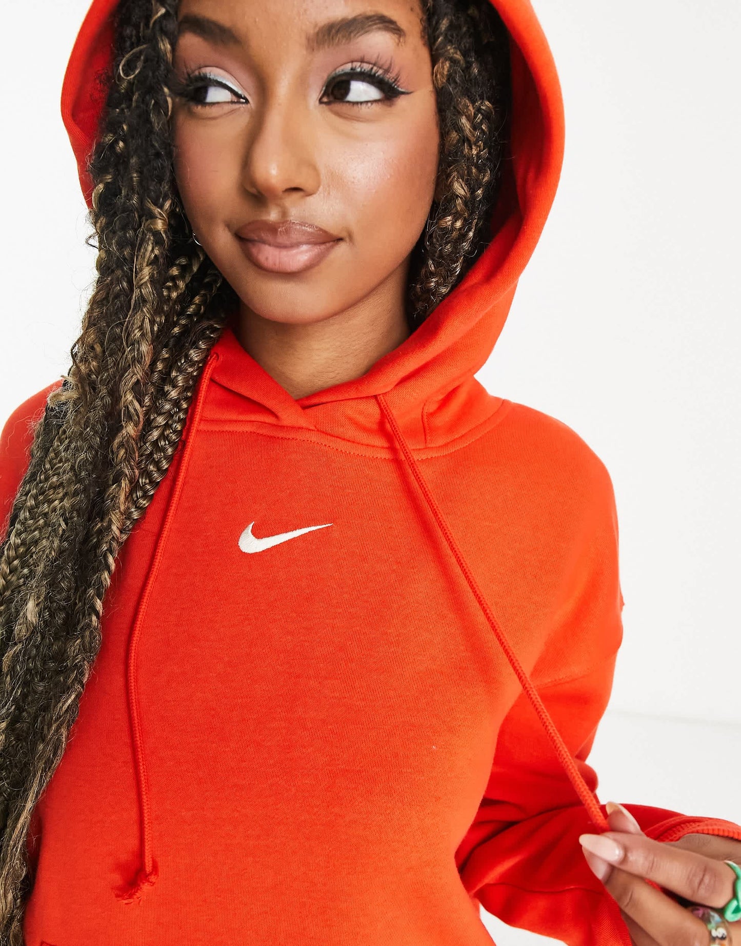 Nike Mini Swoosh hoodie in red