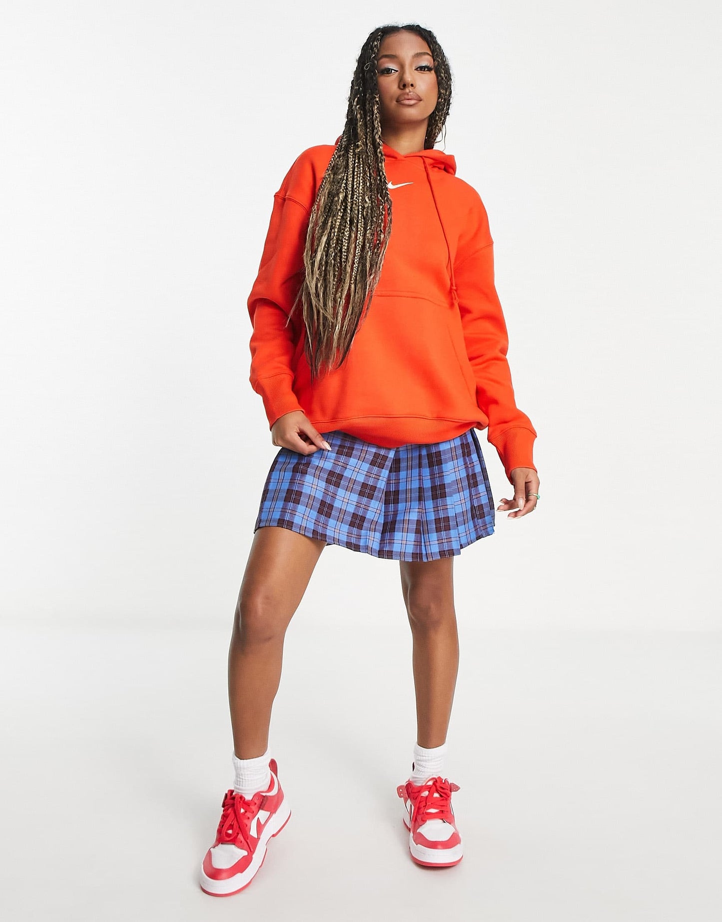Nike Mini Swoosh hoodie in red