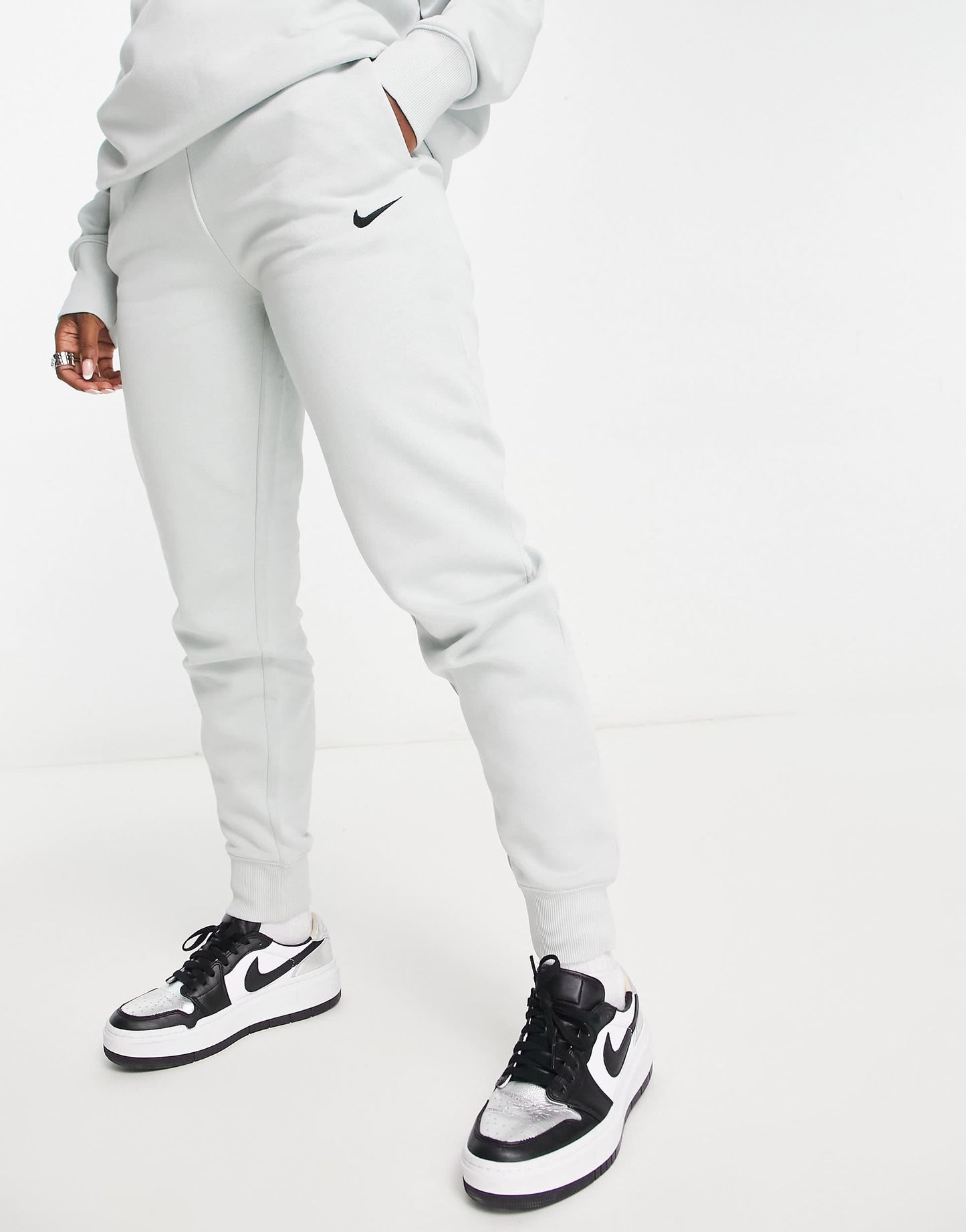 Nike Midi Swoosh joggers in silver