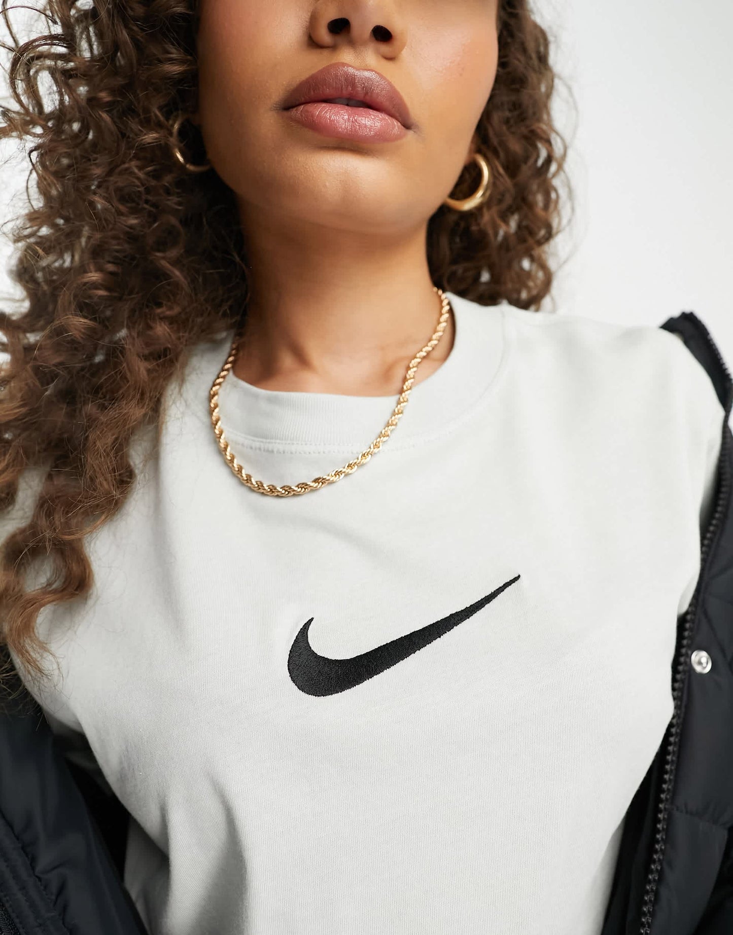 Nike Midi Swoosh t-shirt in silver