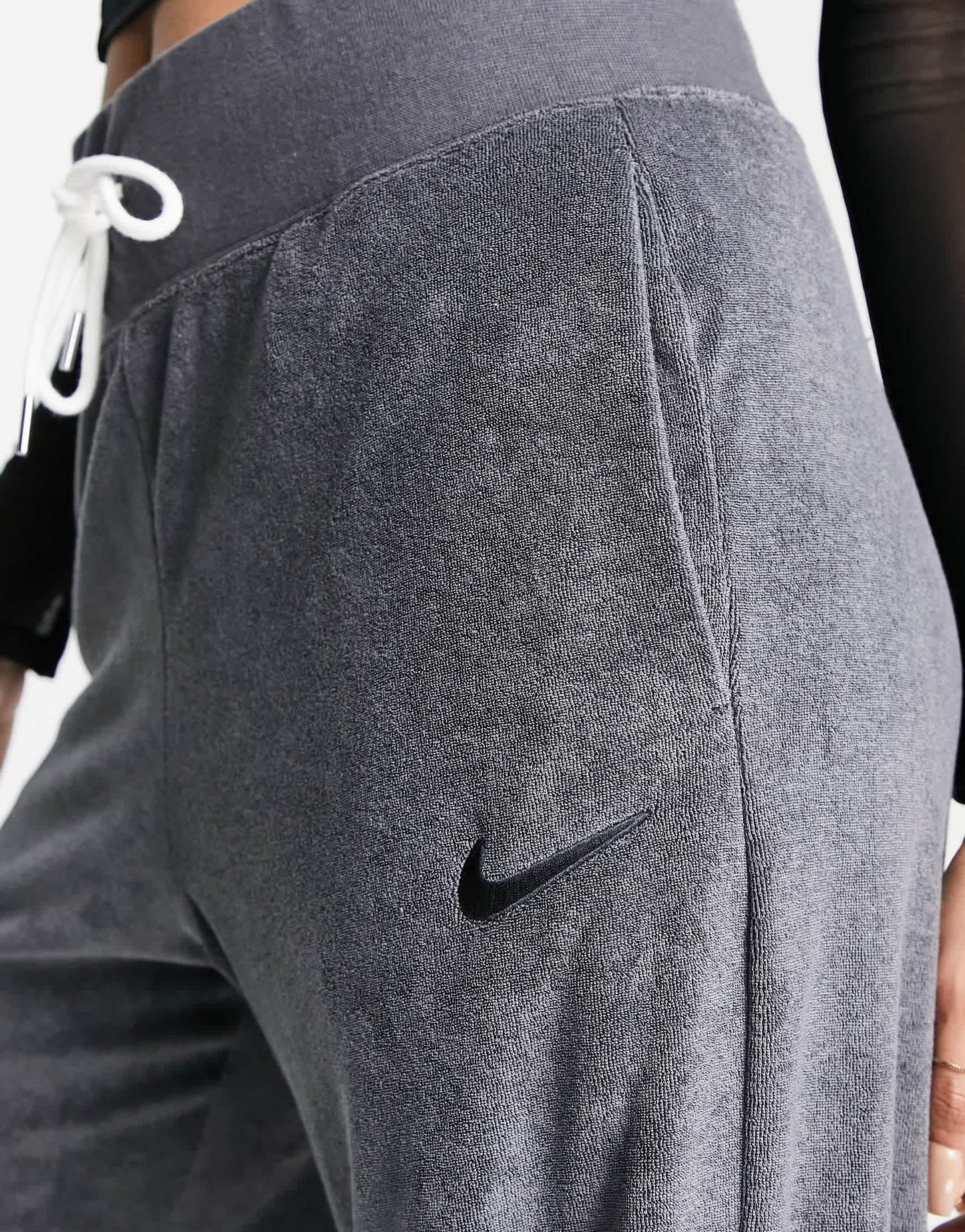 Nike Terry wide leg trousers in grey