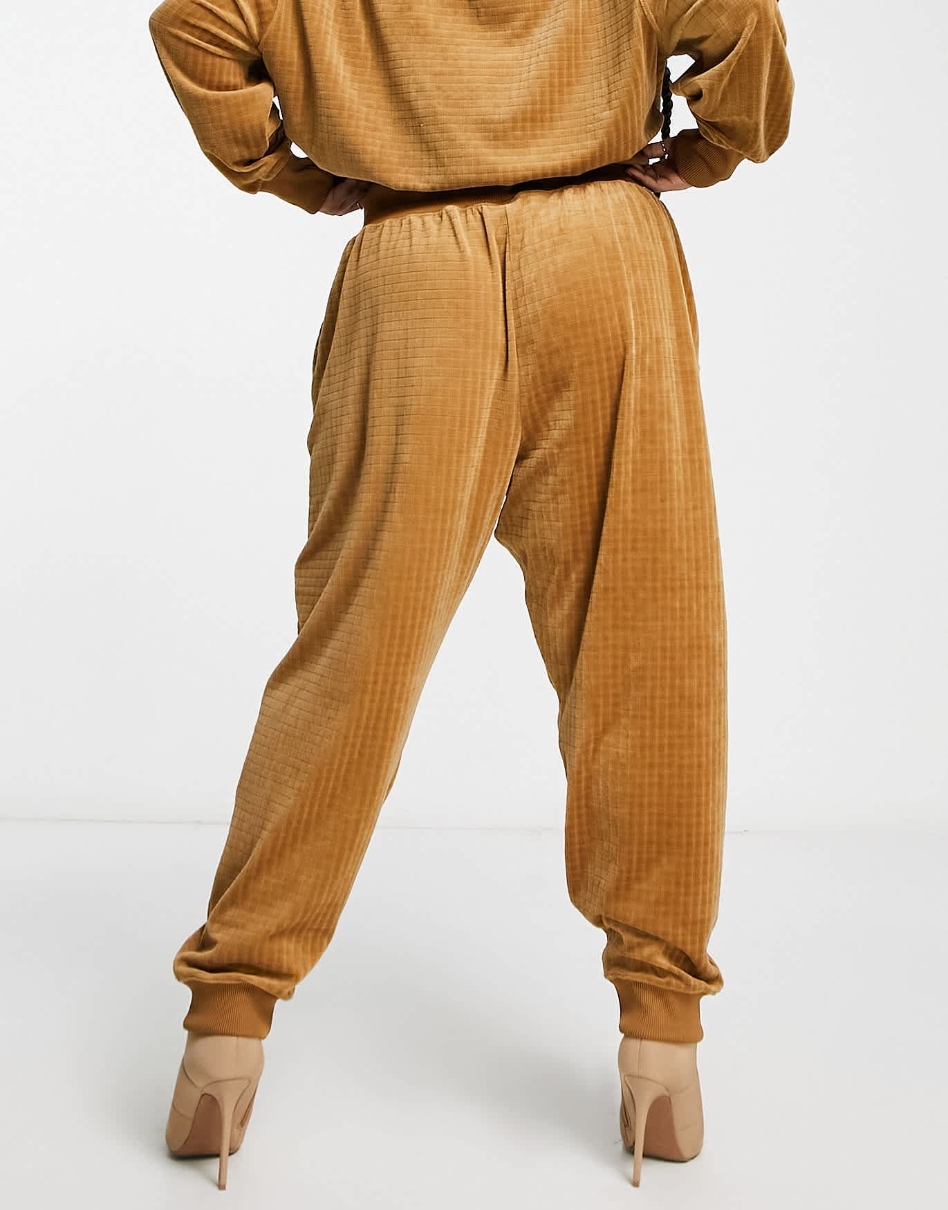 Nike Plus velour joggers in brown