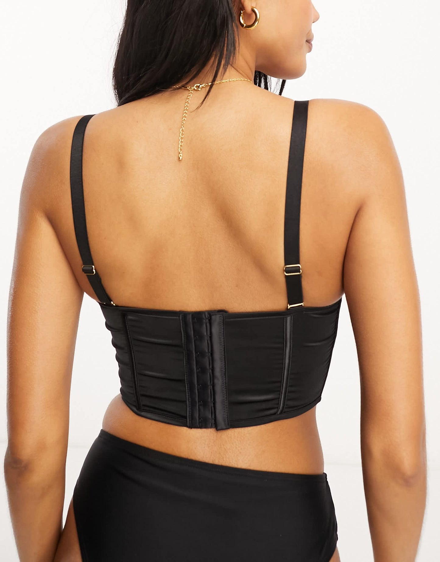ASOS DESIGN Fuller Bust Celia premium embroidery corset in black