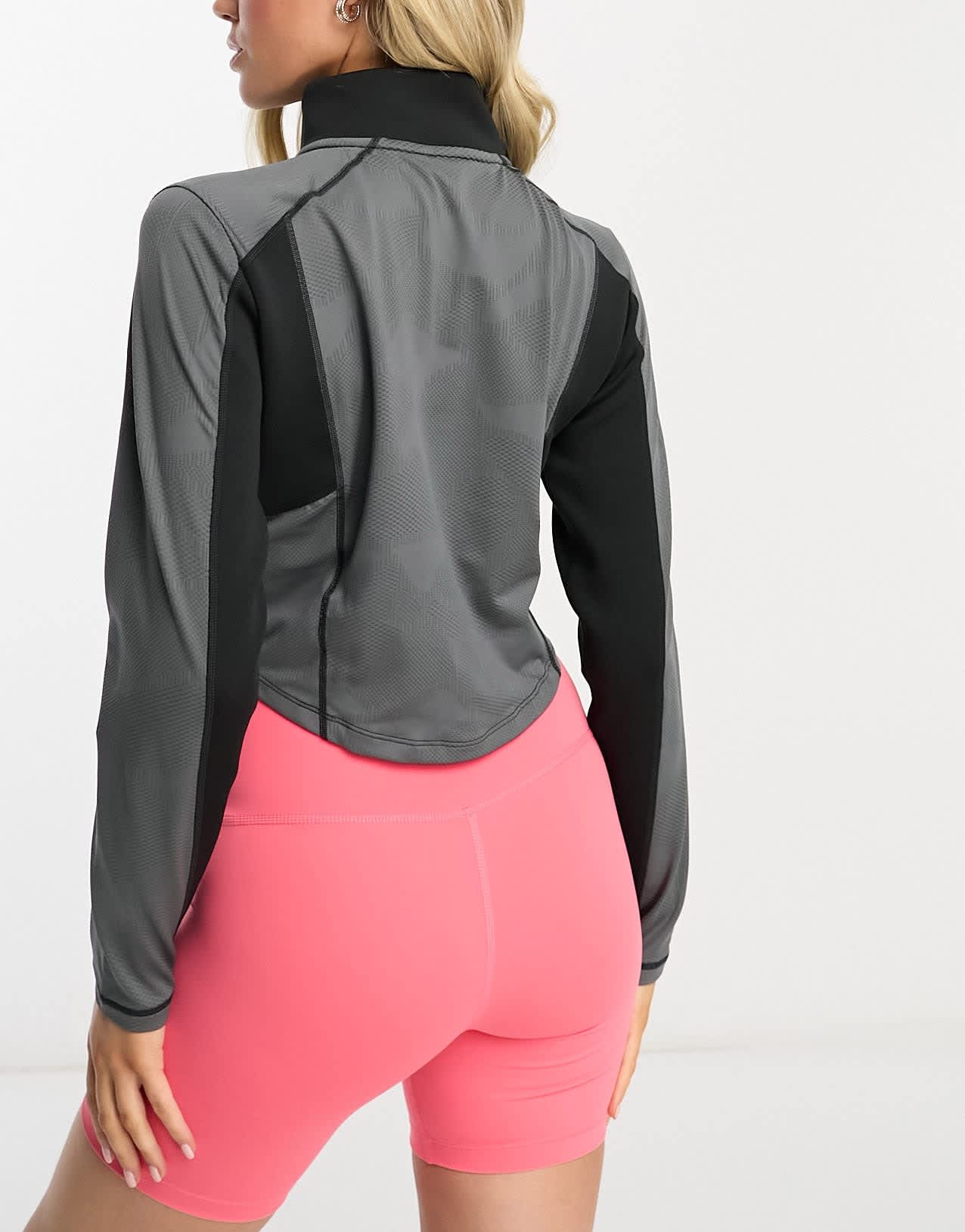 Nike Pro Femme Training Dri-FIT 1/4 zip long sleeve top in black