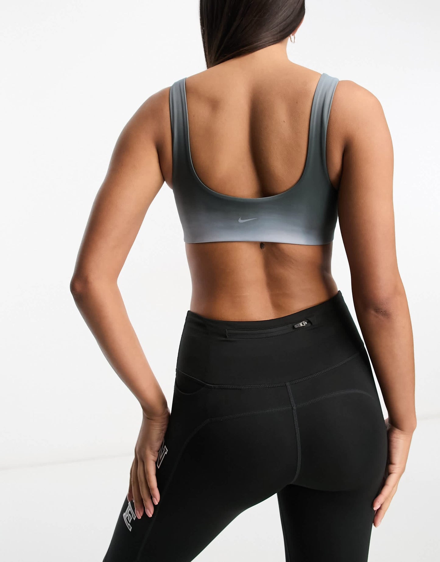Nike Yoga Luxe Alate Dri-FIT light support sports bra in black ombre