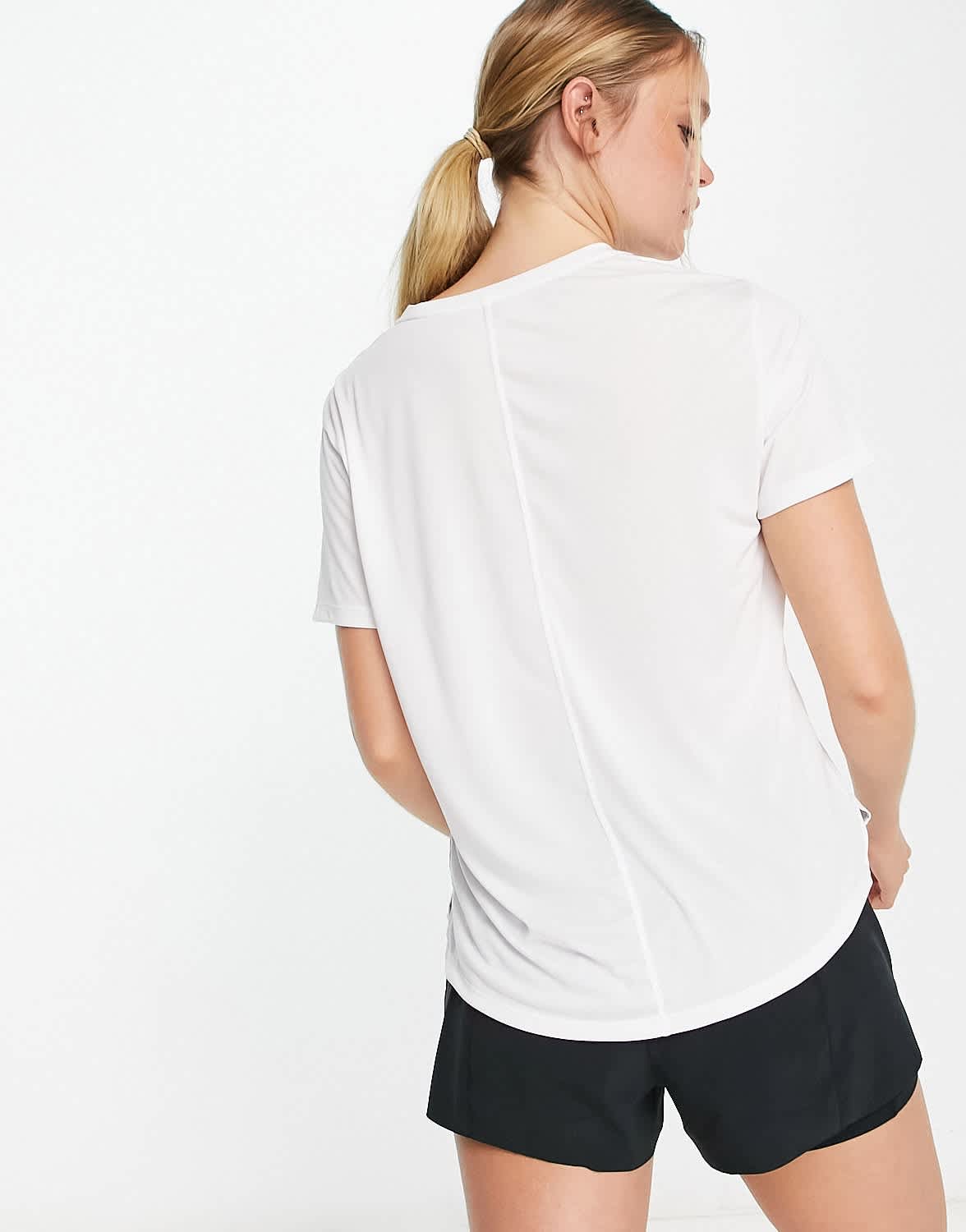 Nike Running Swoosh logo t-shirt in white