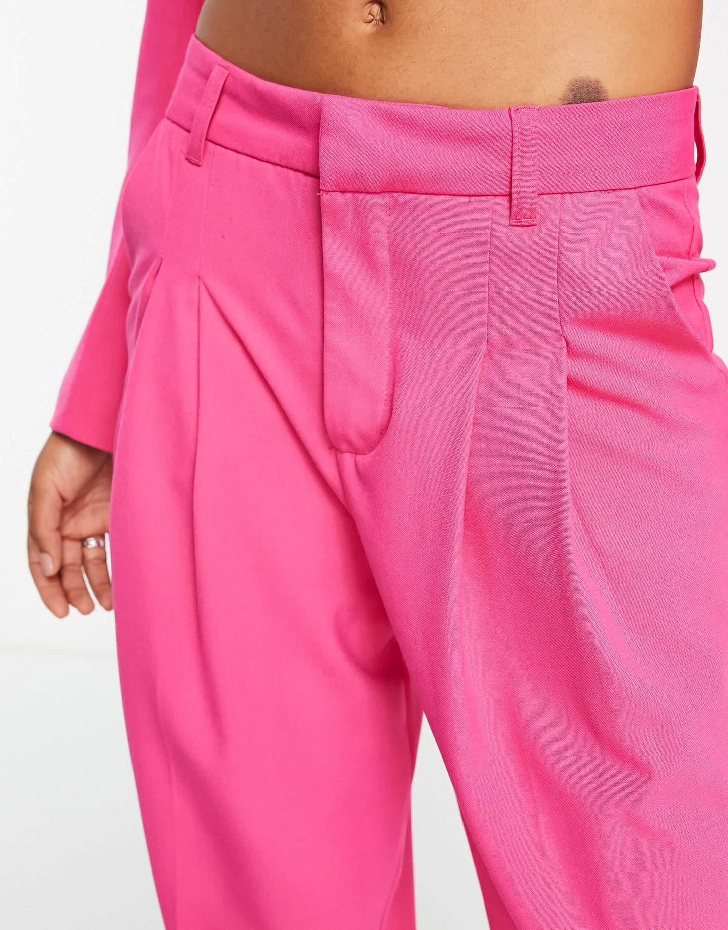 Bershka high waist trouser in pink