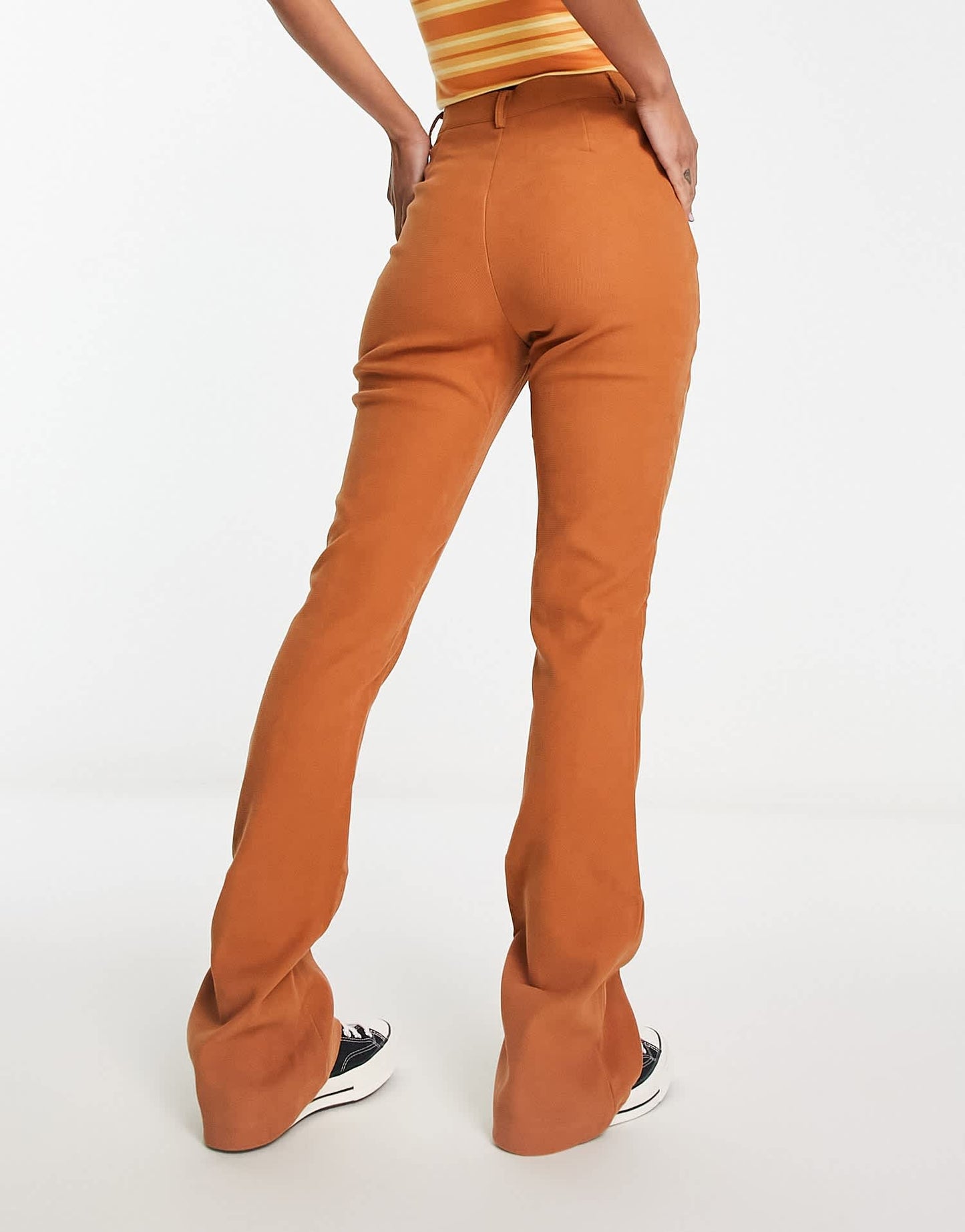 Heartbreak fit and flare trousers in camel