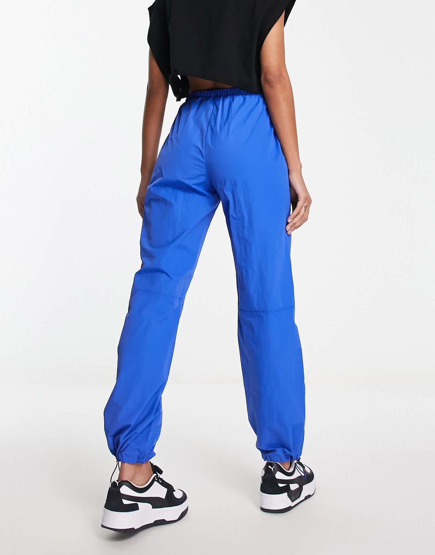 Heartbreak parachute wide leg trousers in cobalt