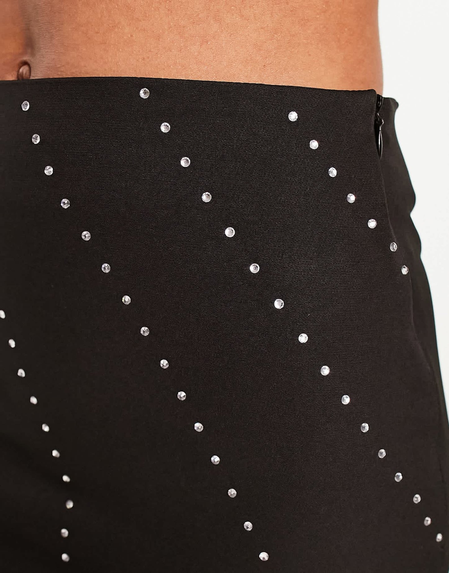 Heartbreak mini skirt with diamante detail co-ord in black
