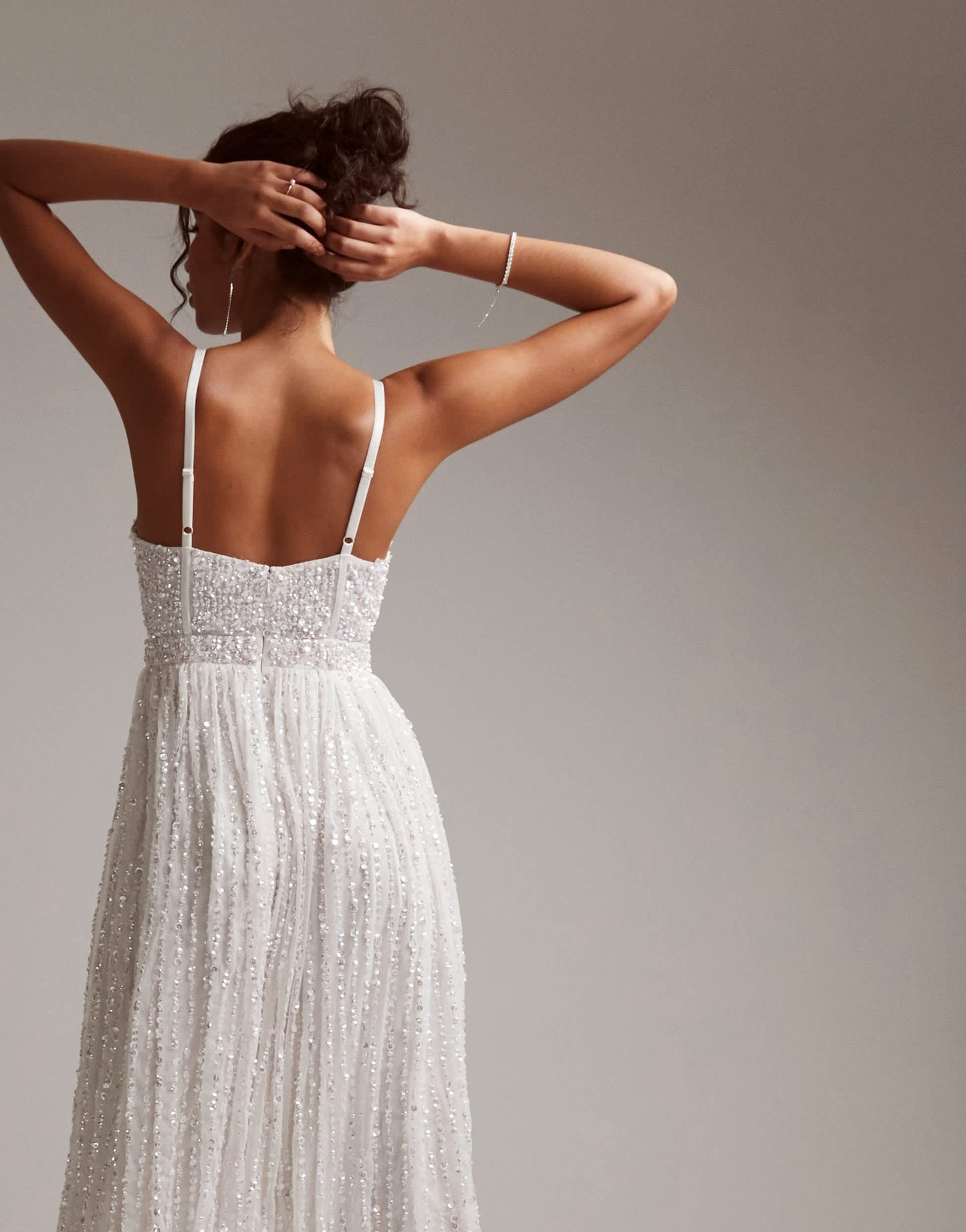 ASOS DESIGN Esme embellished corset cami wedding dress with full skirt in -