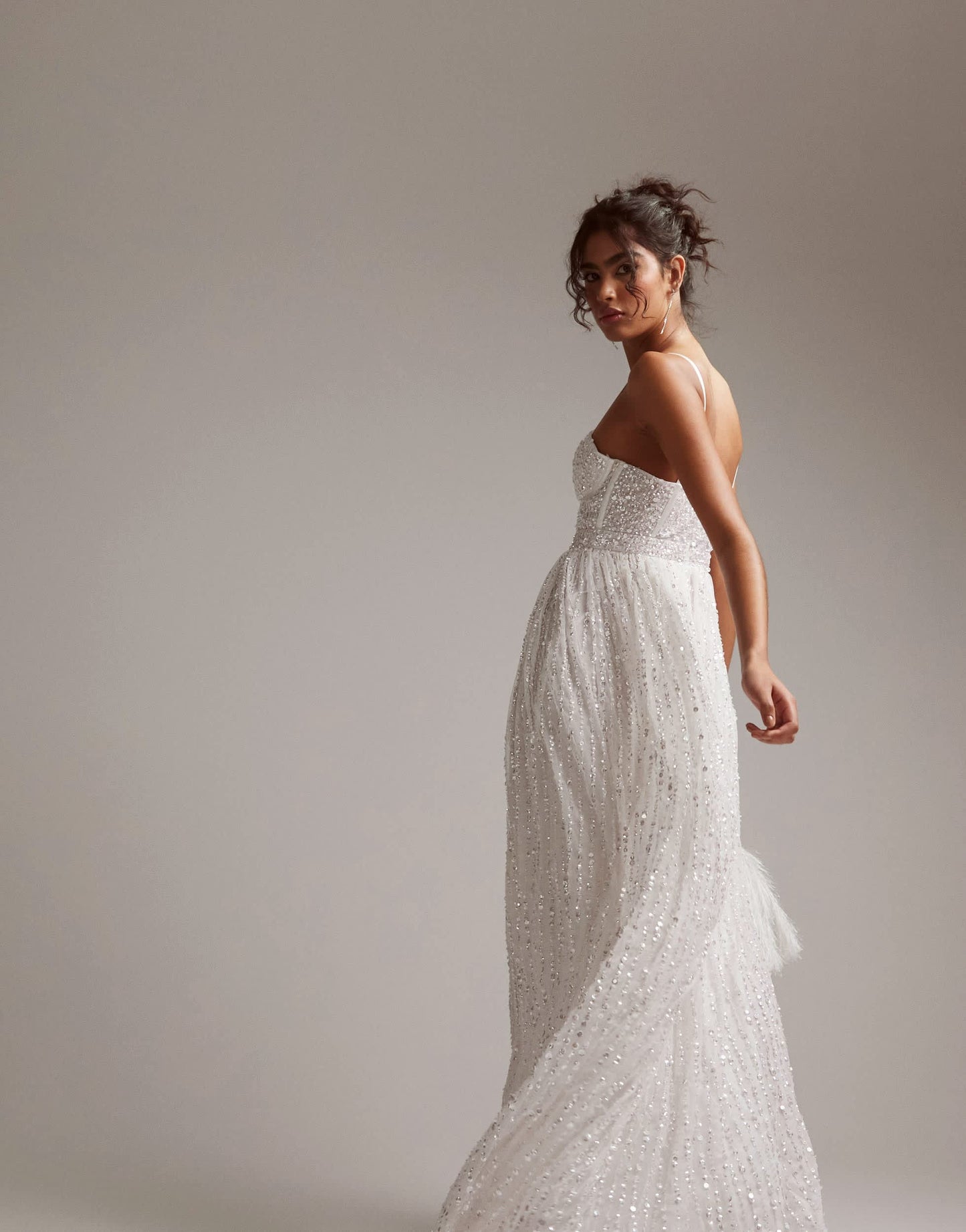 ASOS DESIGN Esme embellished corset cami wedding dress with full skirt in -