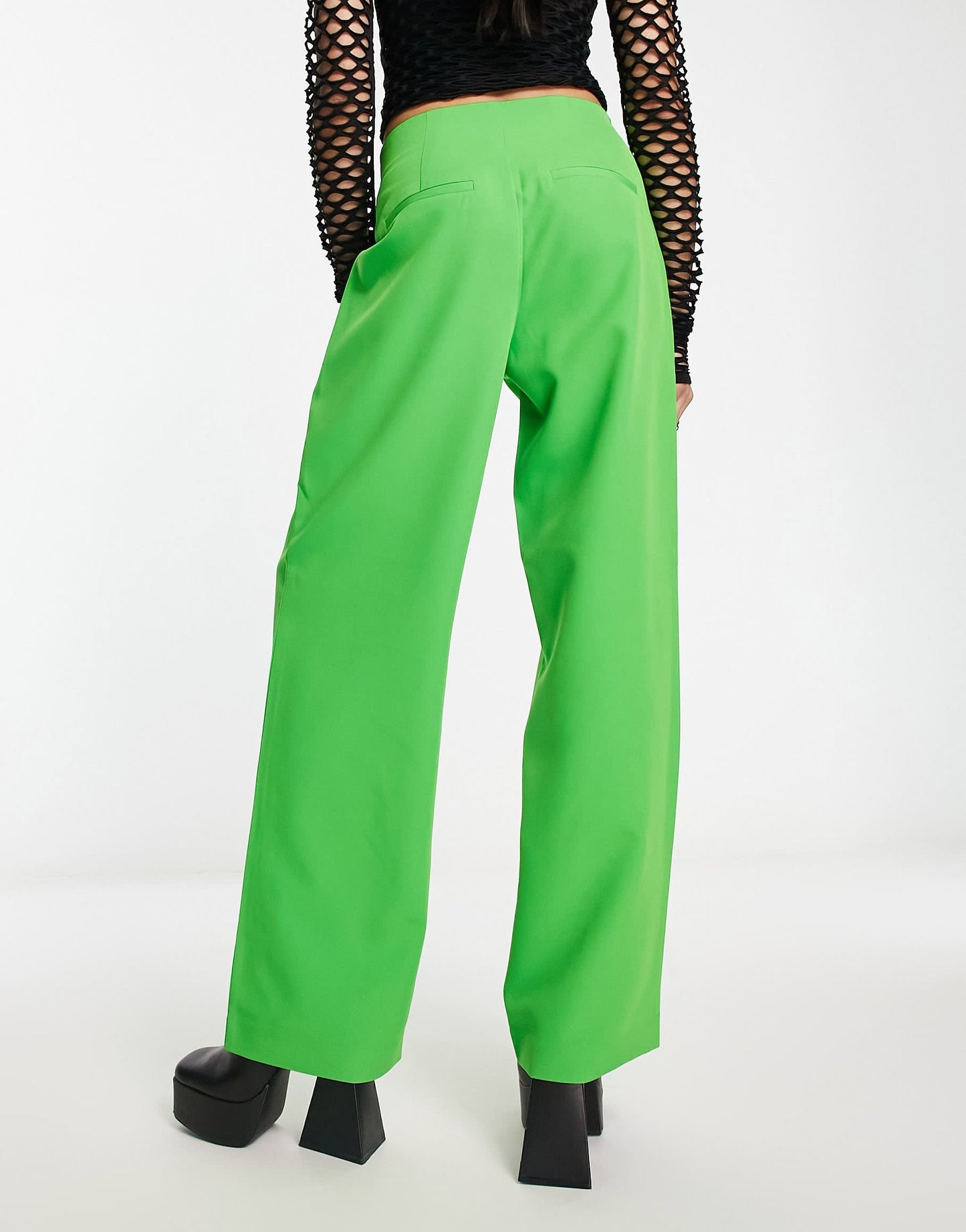 ONLY high waisted wide leg trouser co-ord in bright green