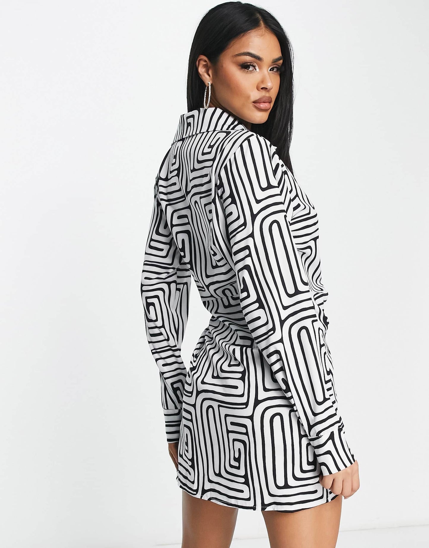 I Saw It First wrap mini dress in geo print