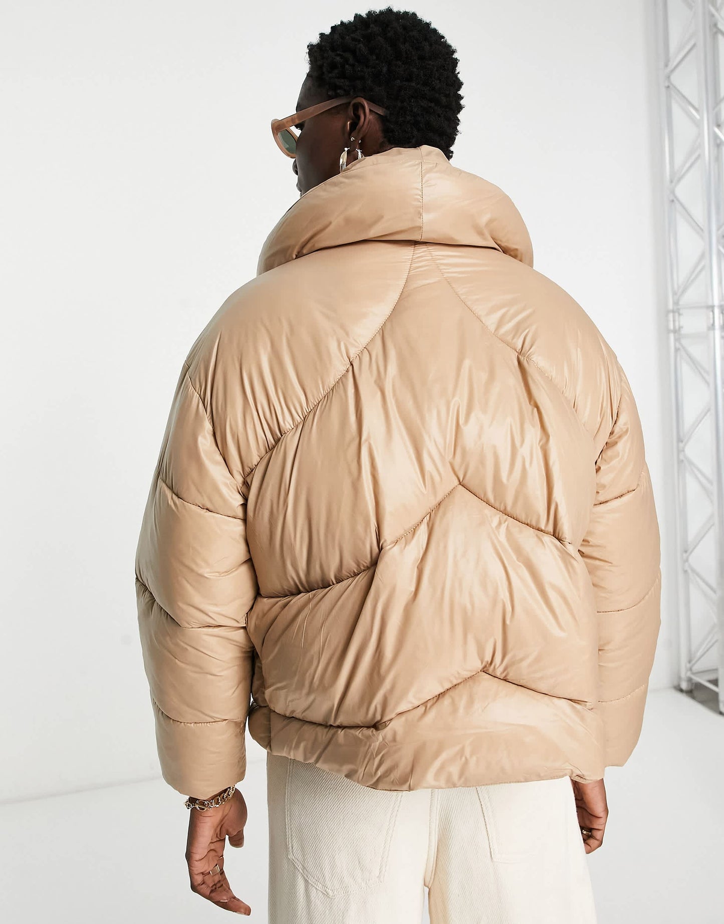 River Island puffer coat in camel