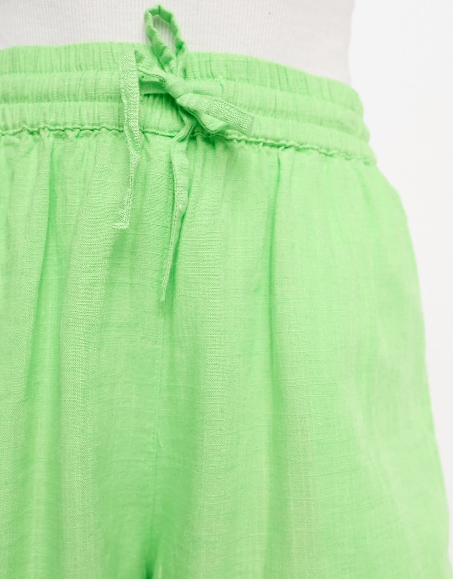 ASOS DESIGN Petite pull on short with linen in apple green