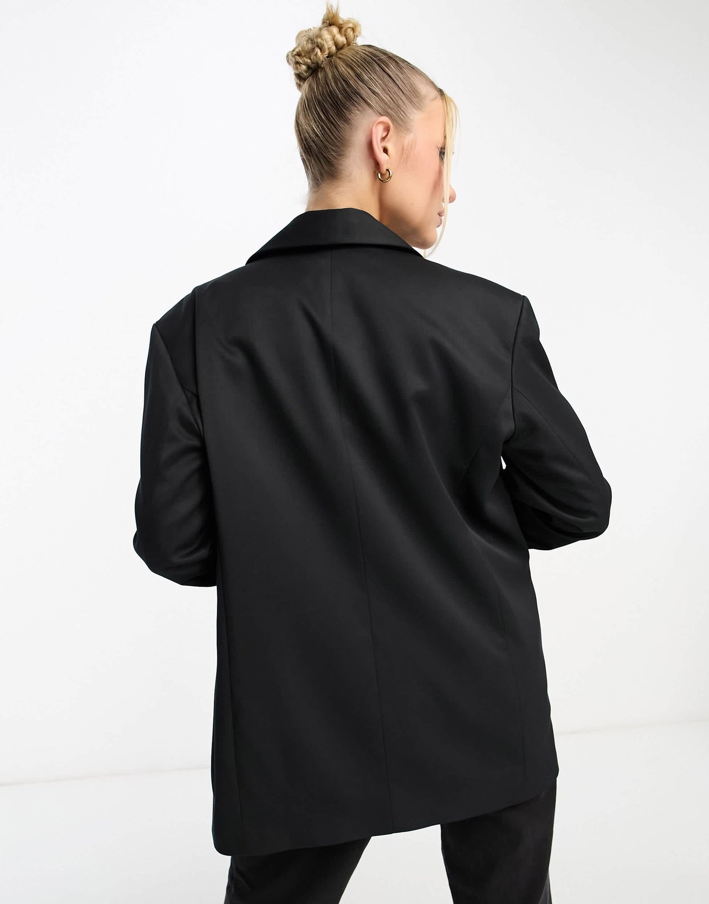COLLUSION oversized woven blazer with pockets in black