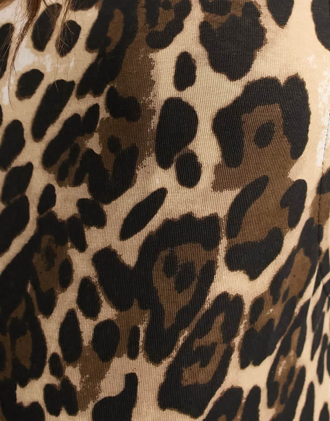 ASOS DESIGN Petite scoop back bodysuit with drop arm hole in leopard print