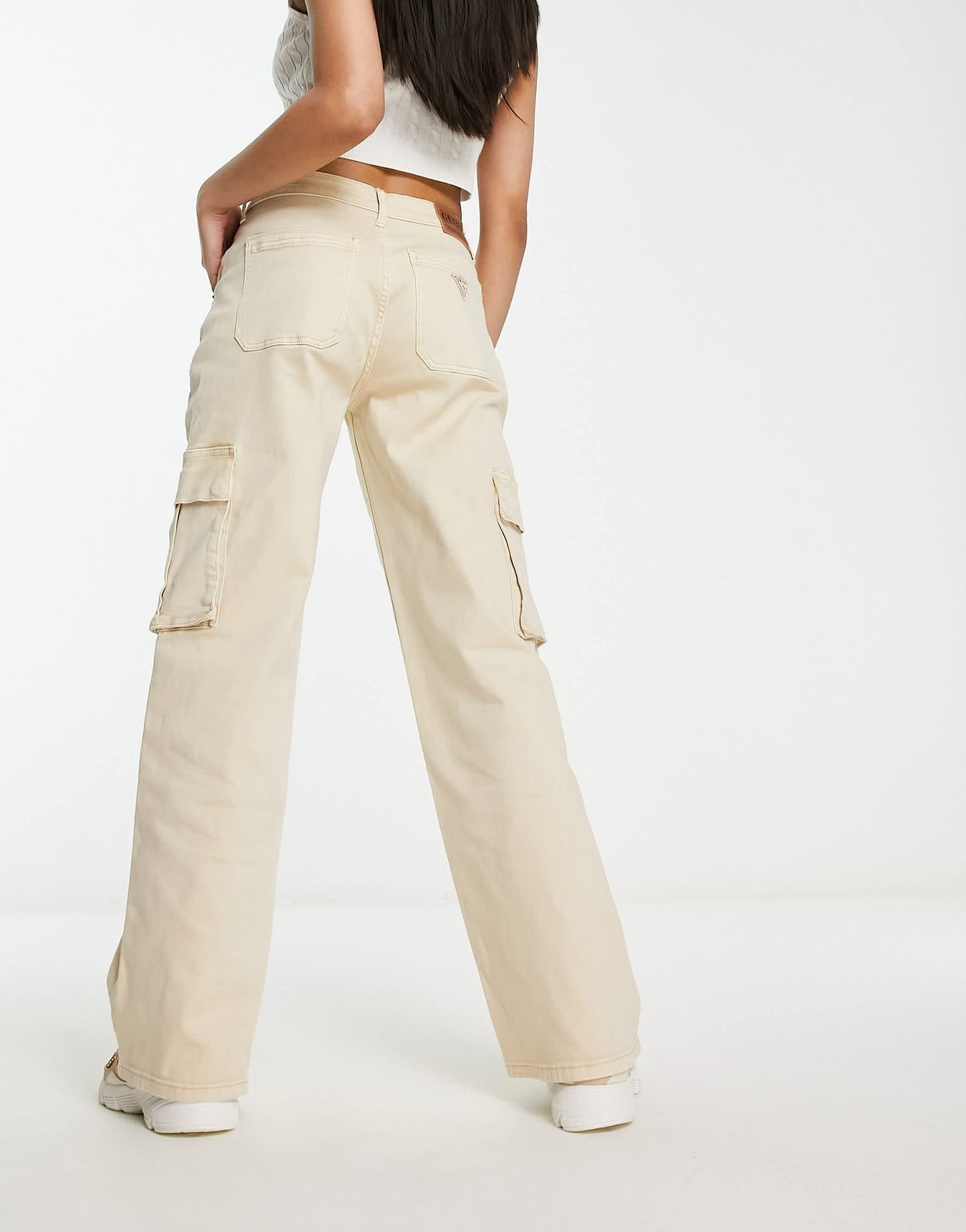Guess Originals cargo jeans in tan wash
