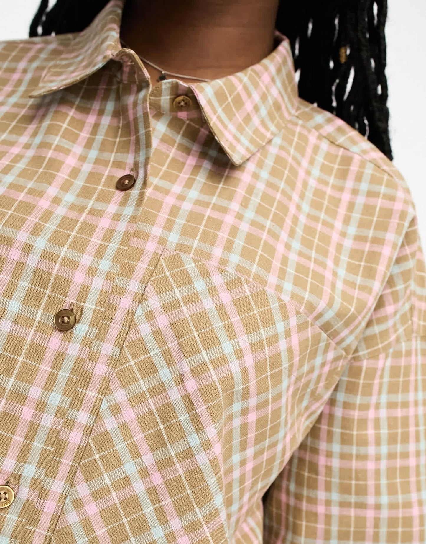 Barbour x ASOS co-ord summer linen crop shirt in tartan