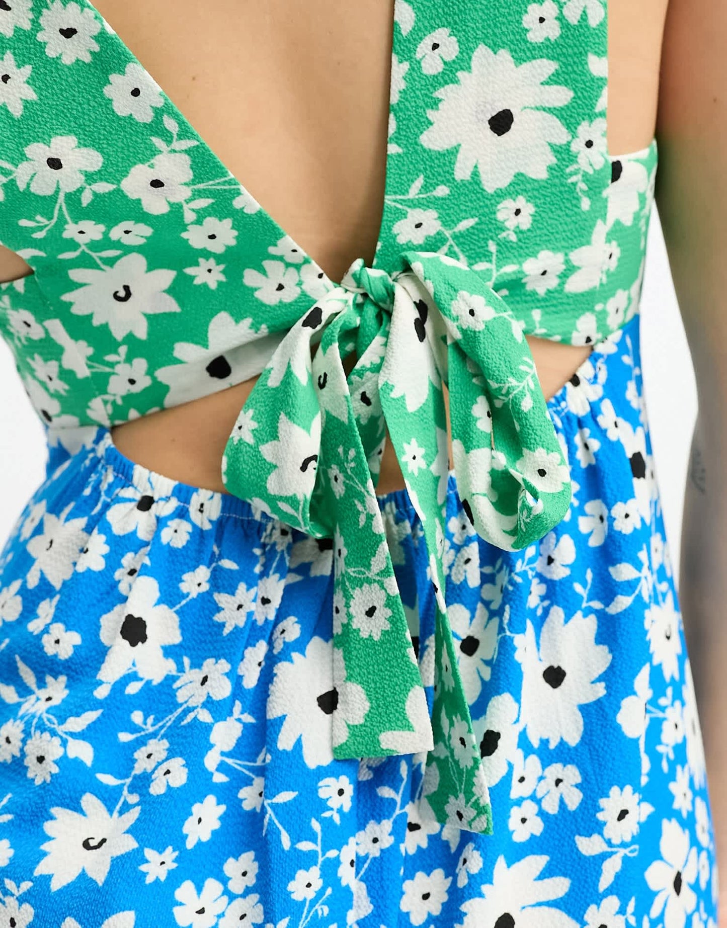 ASOS DESIGN Tall open back slip midi dress in mixed prints