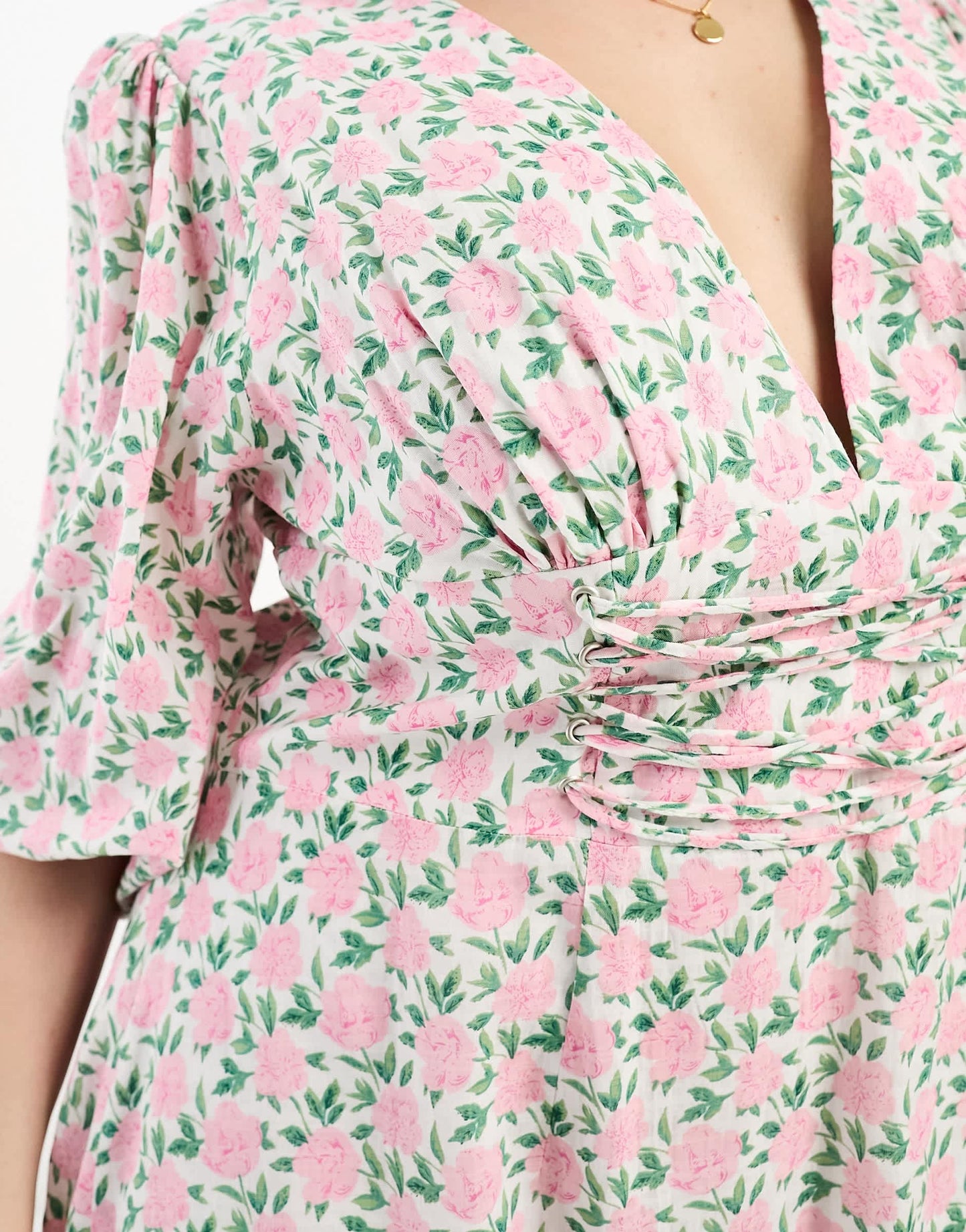 Collective the Label Curve exclusive high low ruffle maxi dress in ivory rose