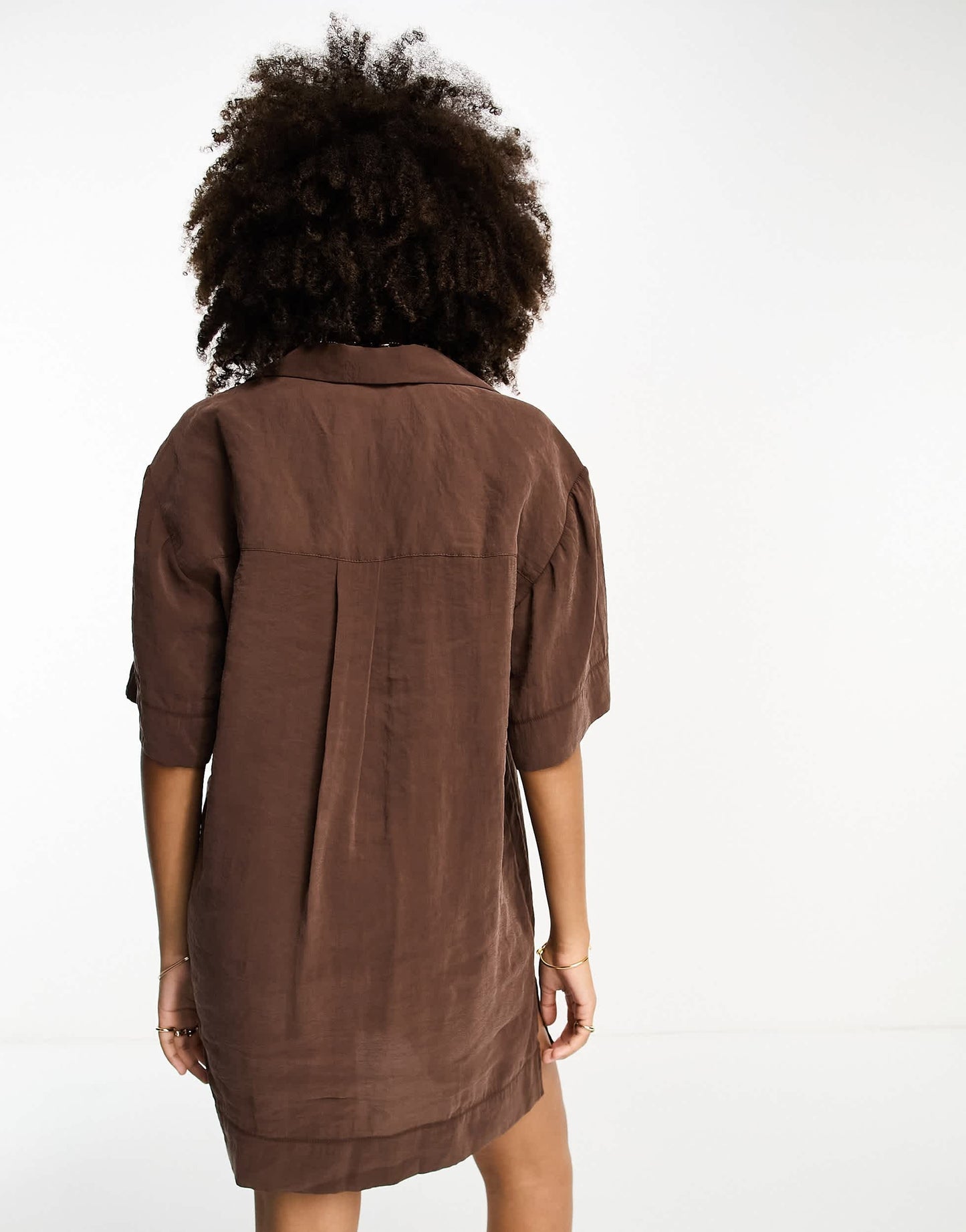 ASOS DESIGN utility pocket shirt dress in chocolate