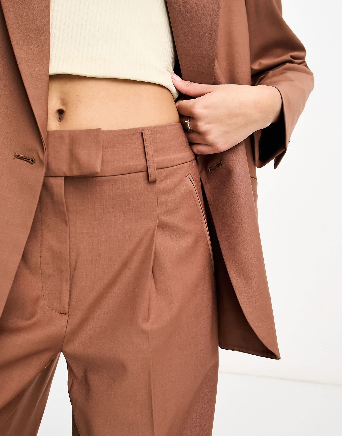 AllSaints Corin Miro co-ord suit trouser in rust