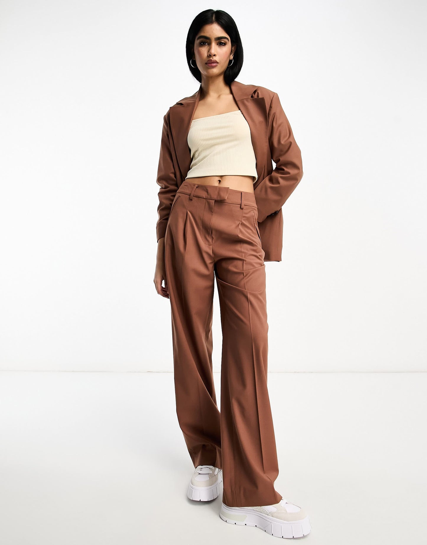 AllSaints Corin Miro co-ord suit trouser in rust