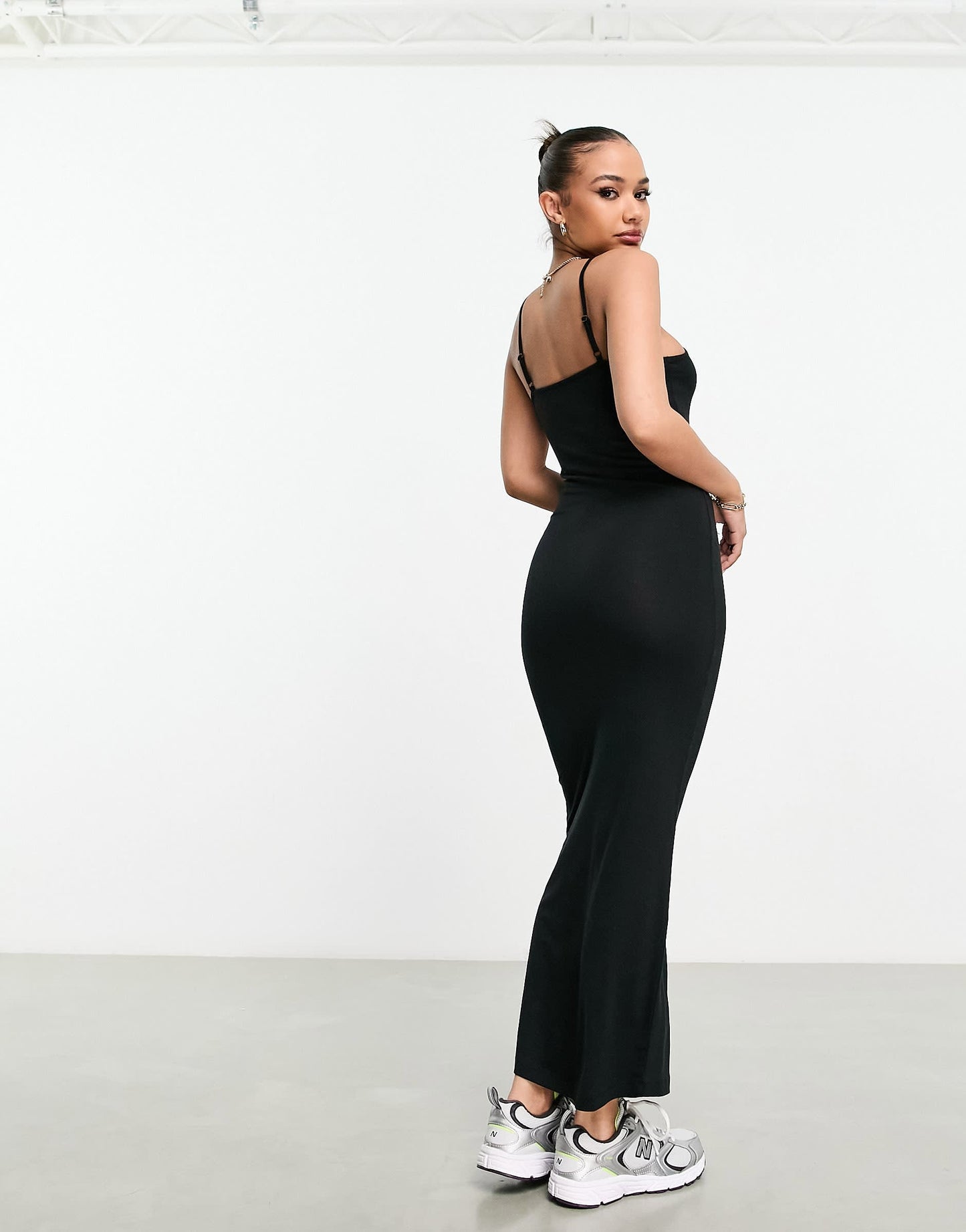 ASOS Weekend Collective jersey slip dress in black
