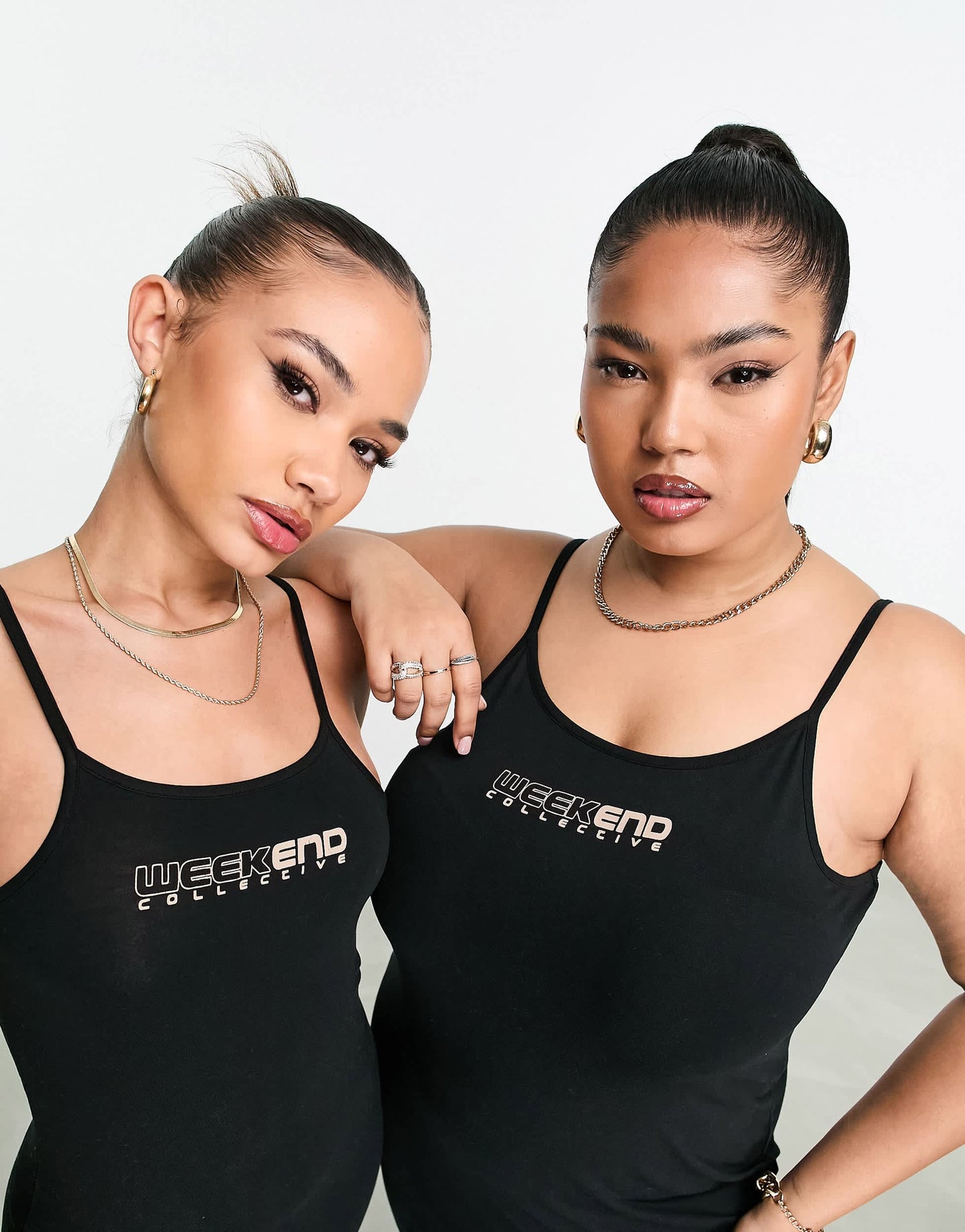 ASOS Weekend Collective jersey slip dress in black
