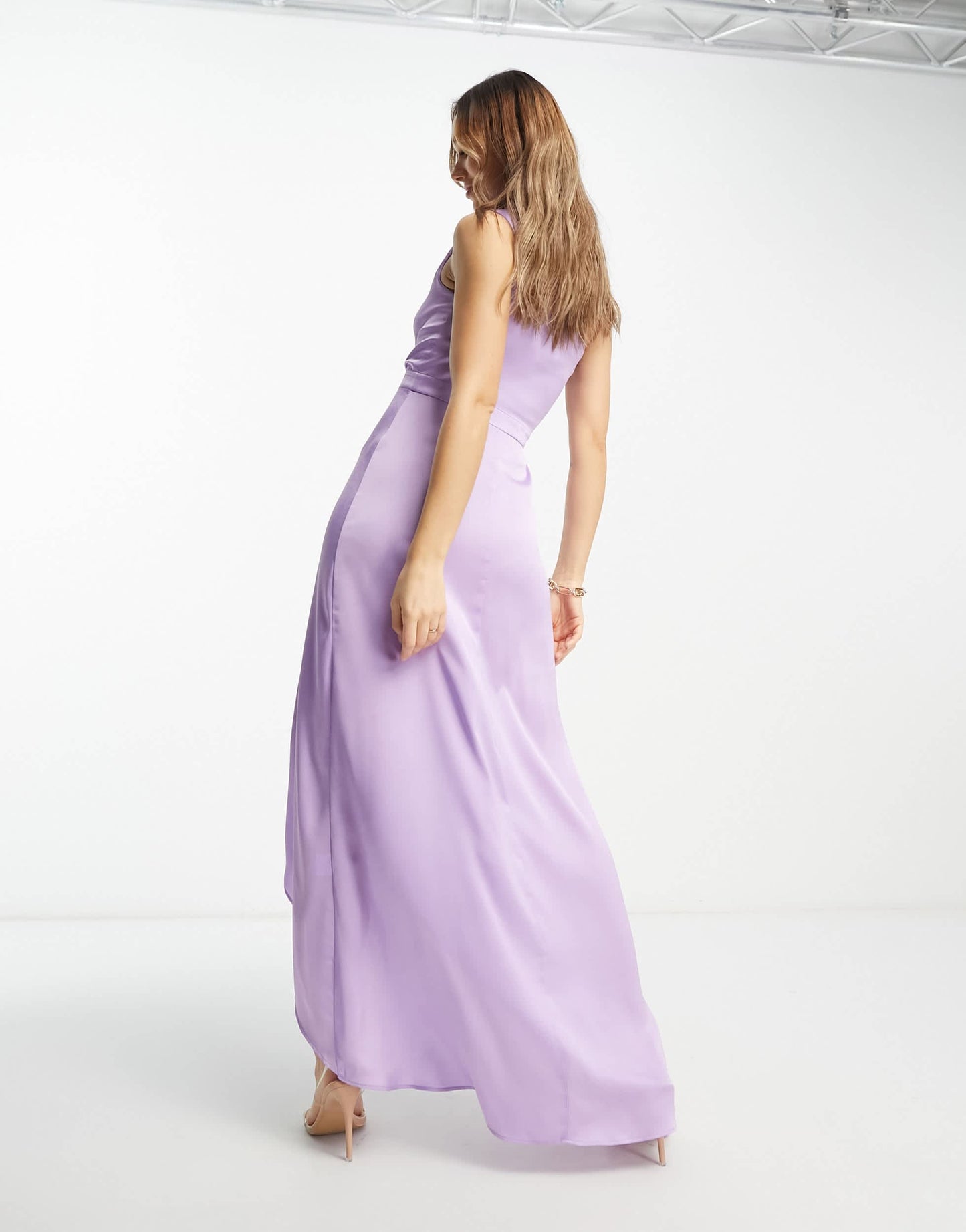 TFNC Bridesmaid one shoulder maxi dress in lilac