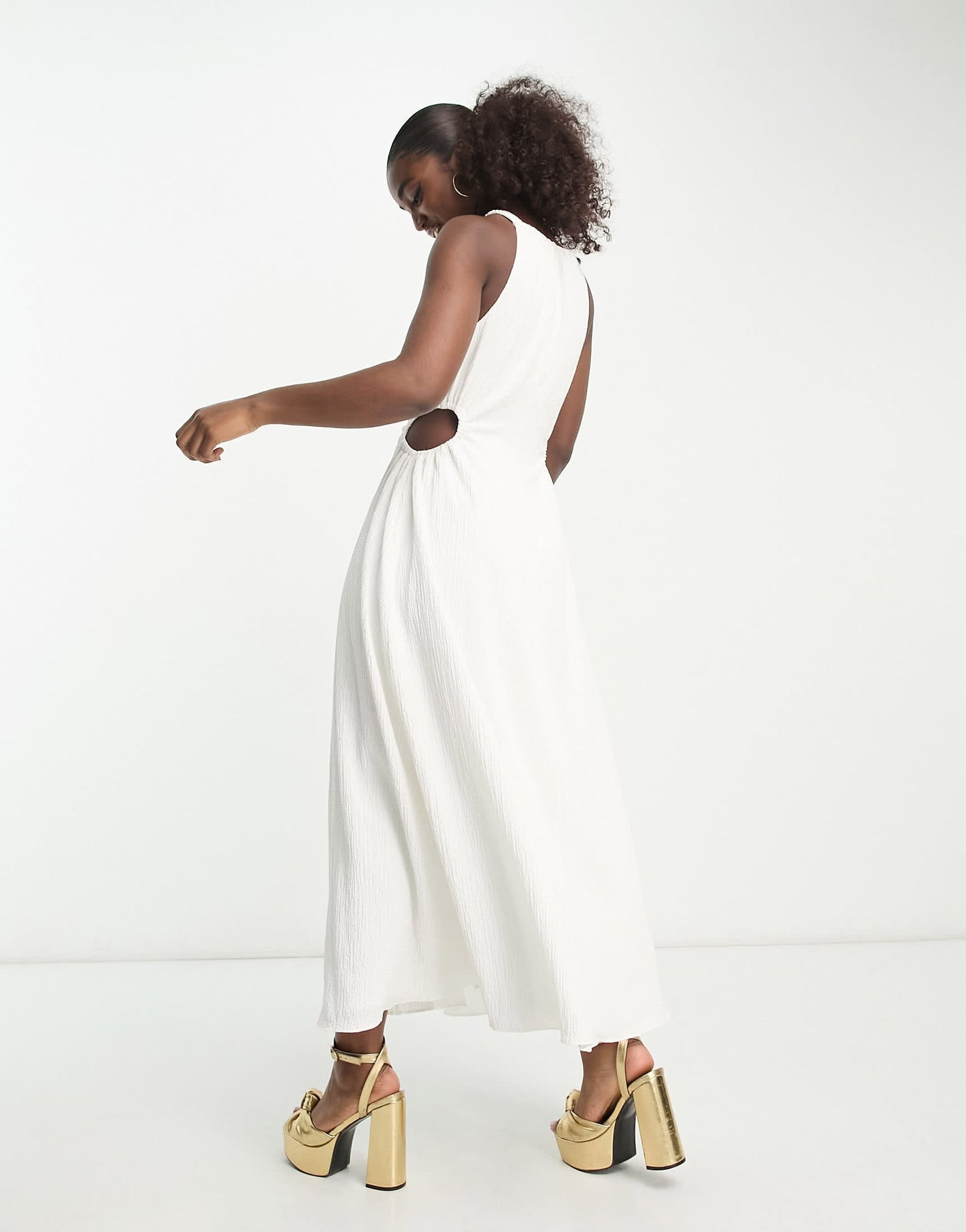 Forever New cut out waist maxi dress in ivory