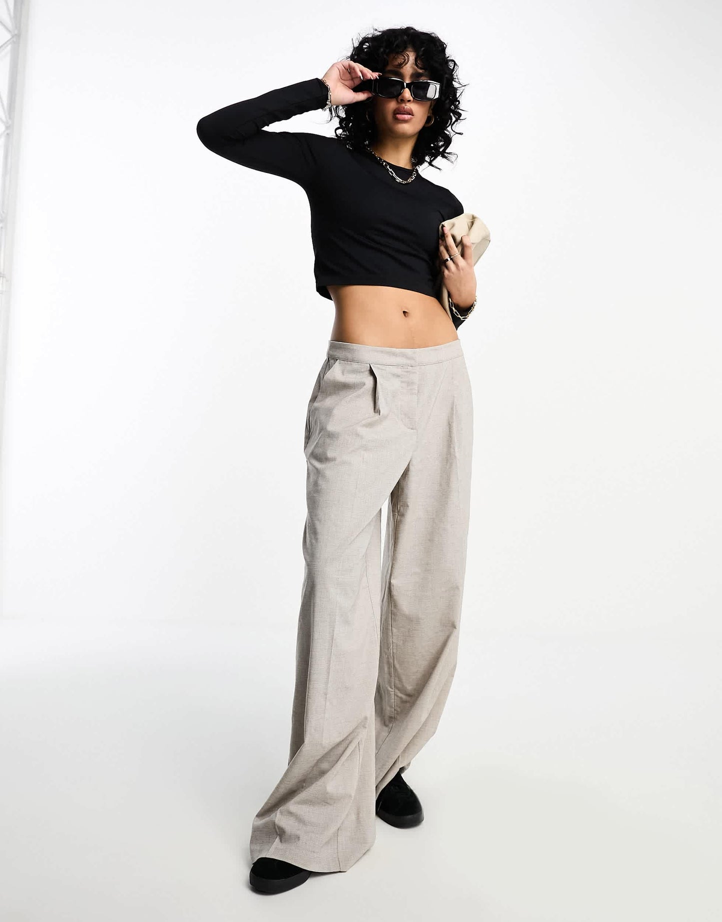 ASOS DESIGN seamless sculpting long sleeve baby tee in black