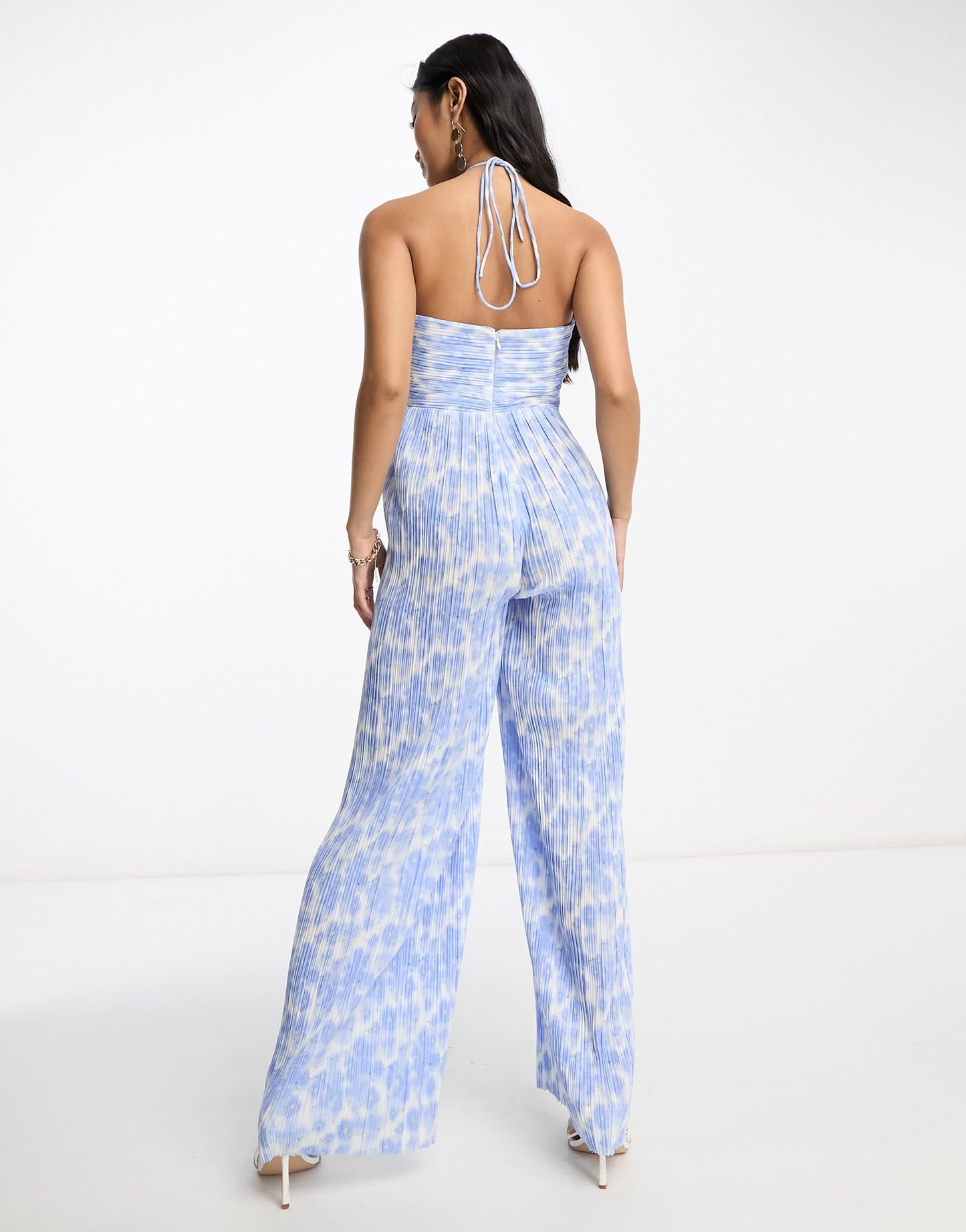 Bardot Hattia cut out jumpsuit in blue floral