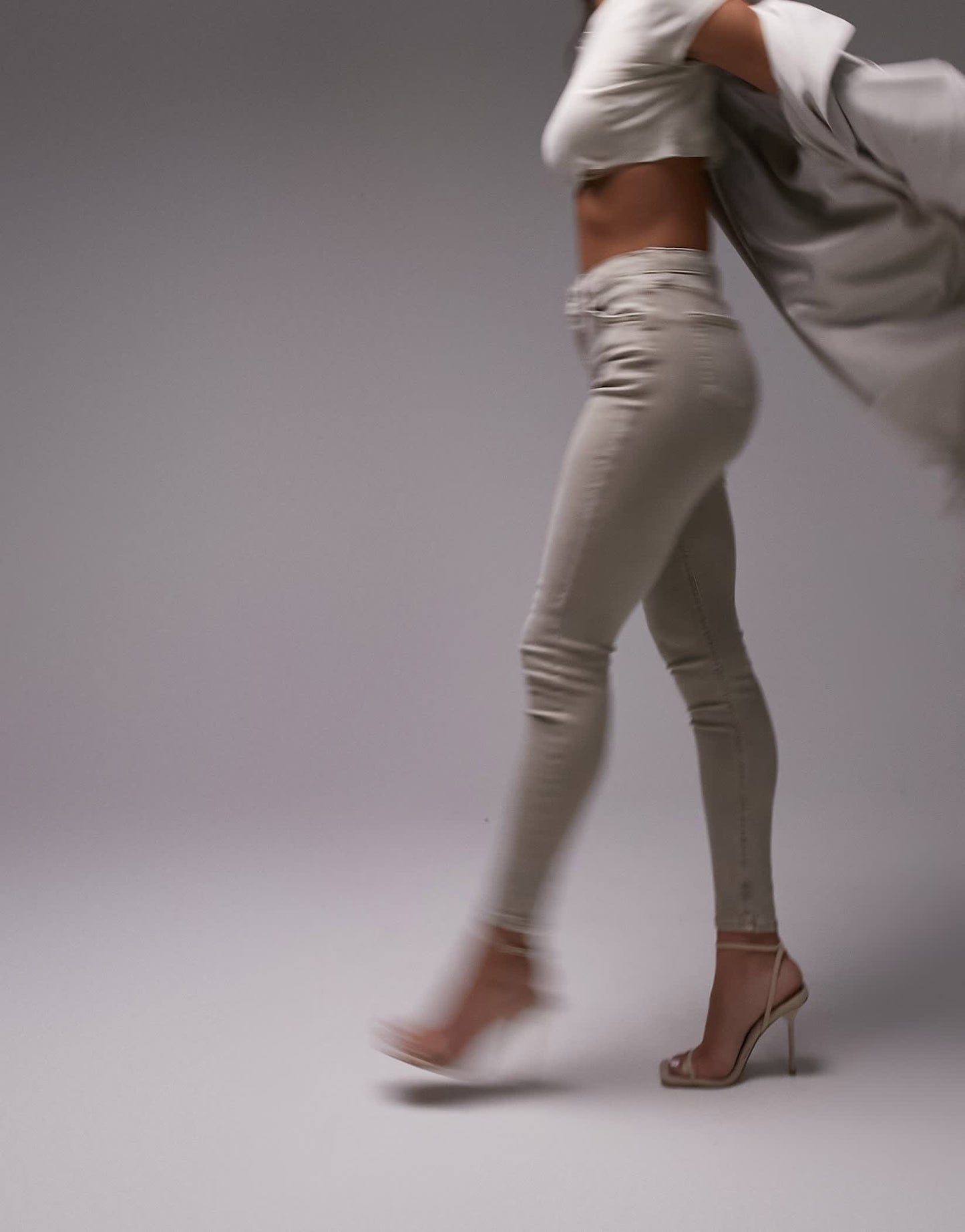 Topshop Hourglass Jamie high rise skinny jean in sand
