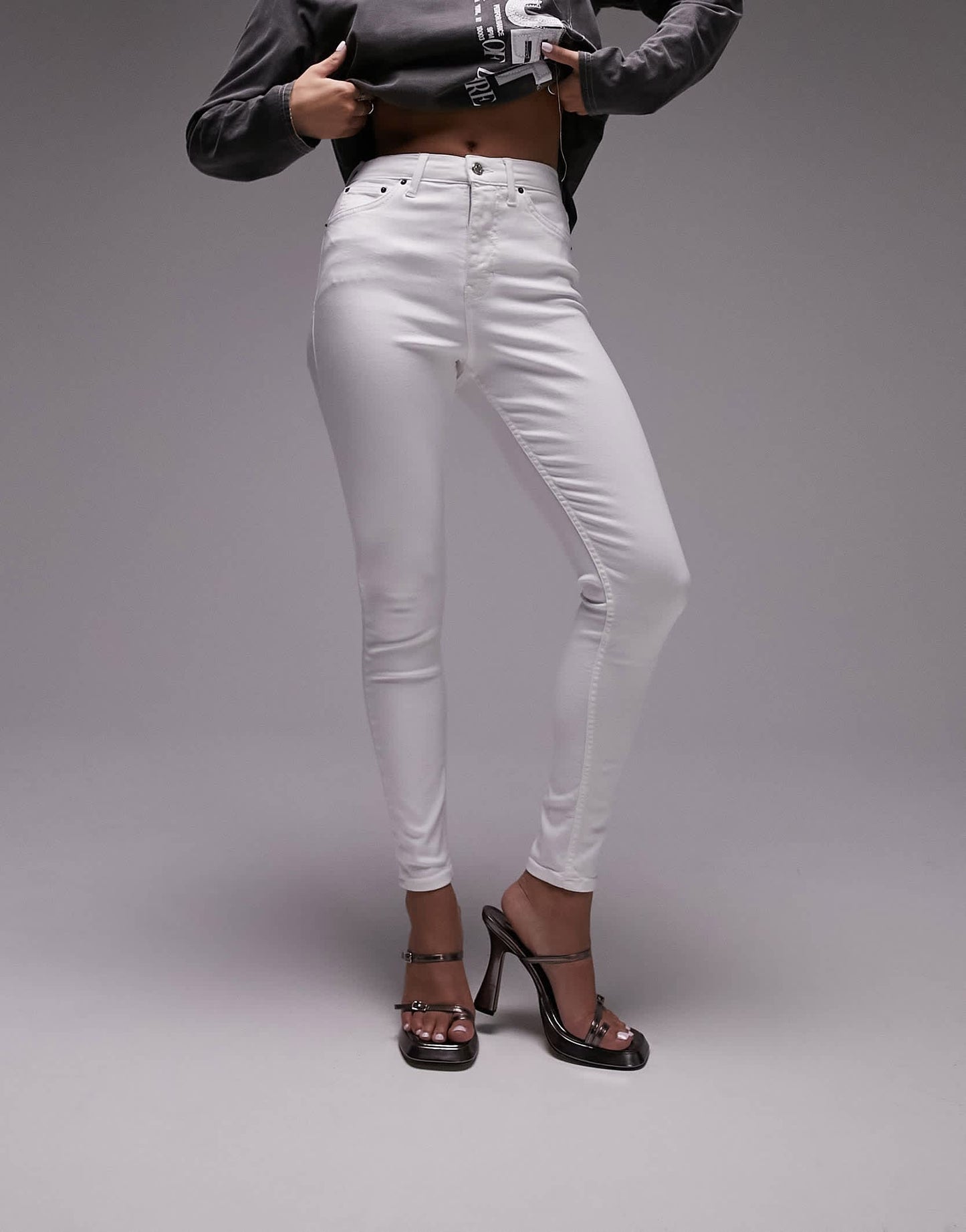 Topshop Hourglass high rise Jamie jeans in white