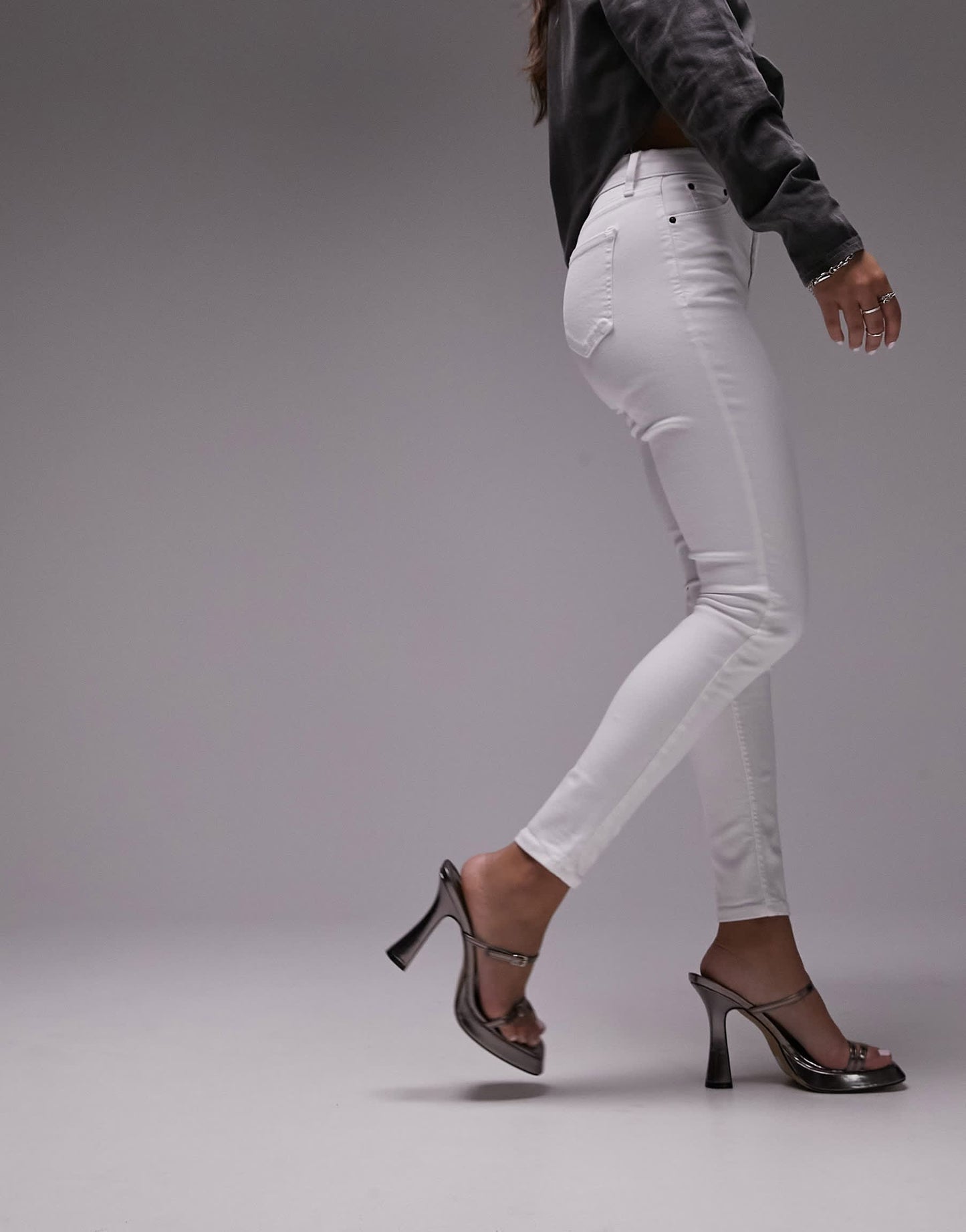 Topshop Hourglass high rise Jamie jeans in white