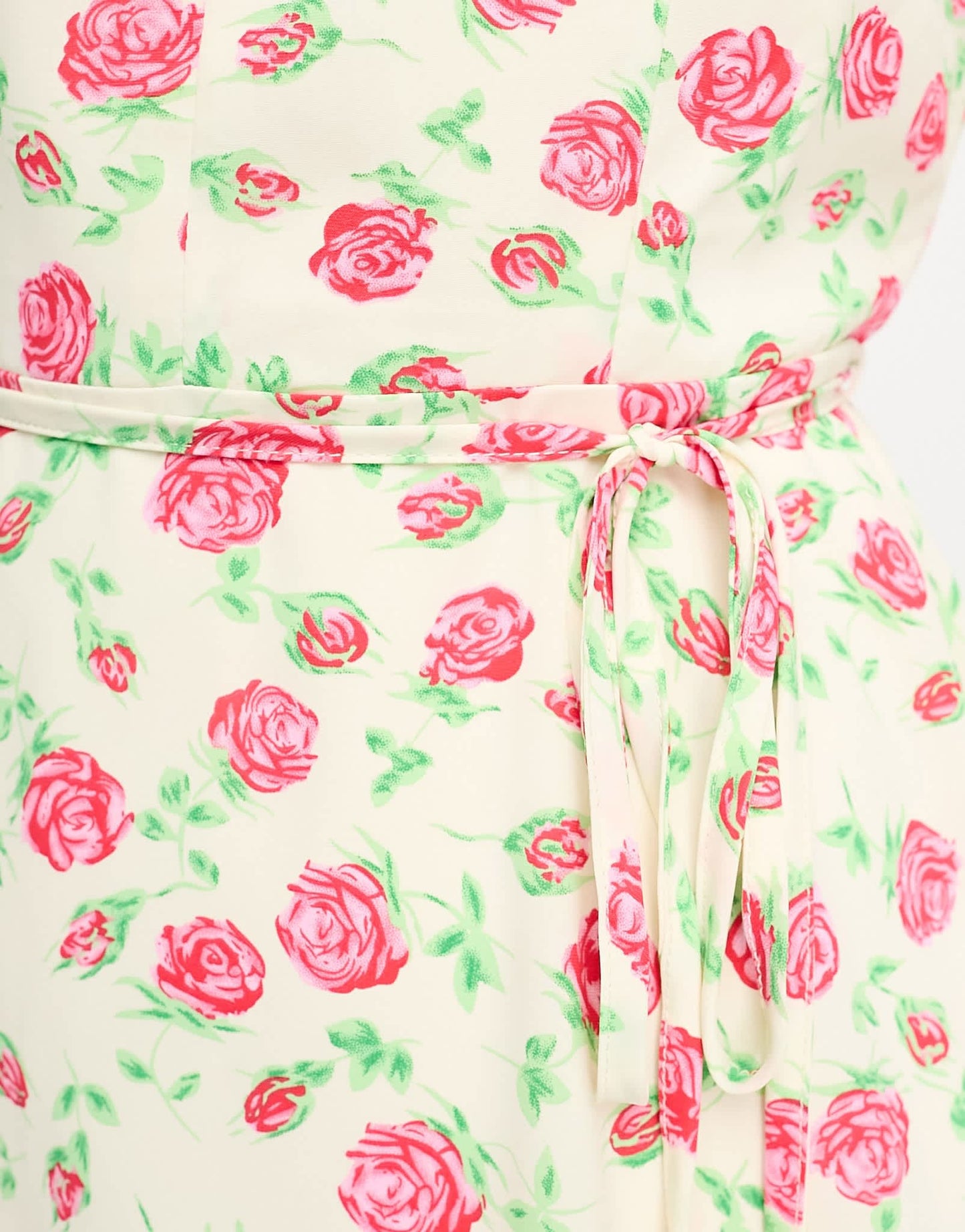 Glamorous v neck tie waist dress in rose bud floral