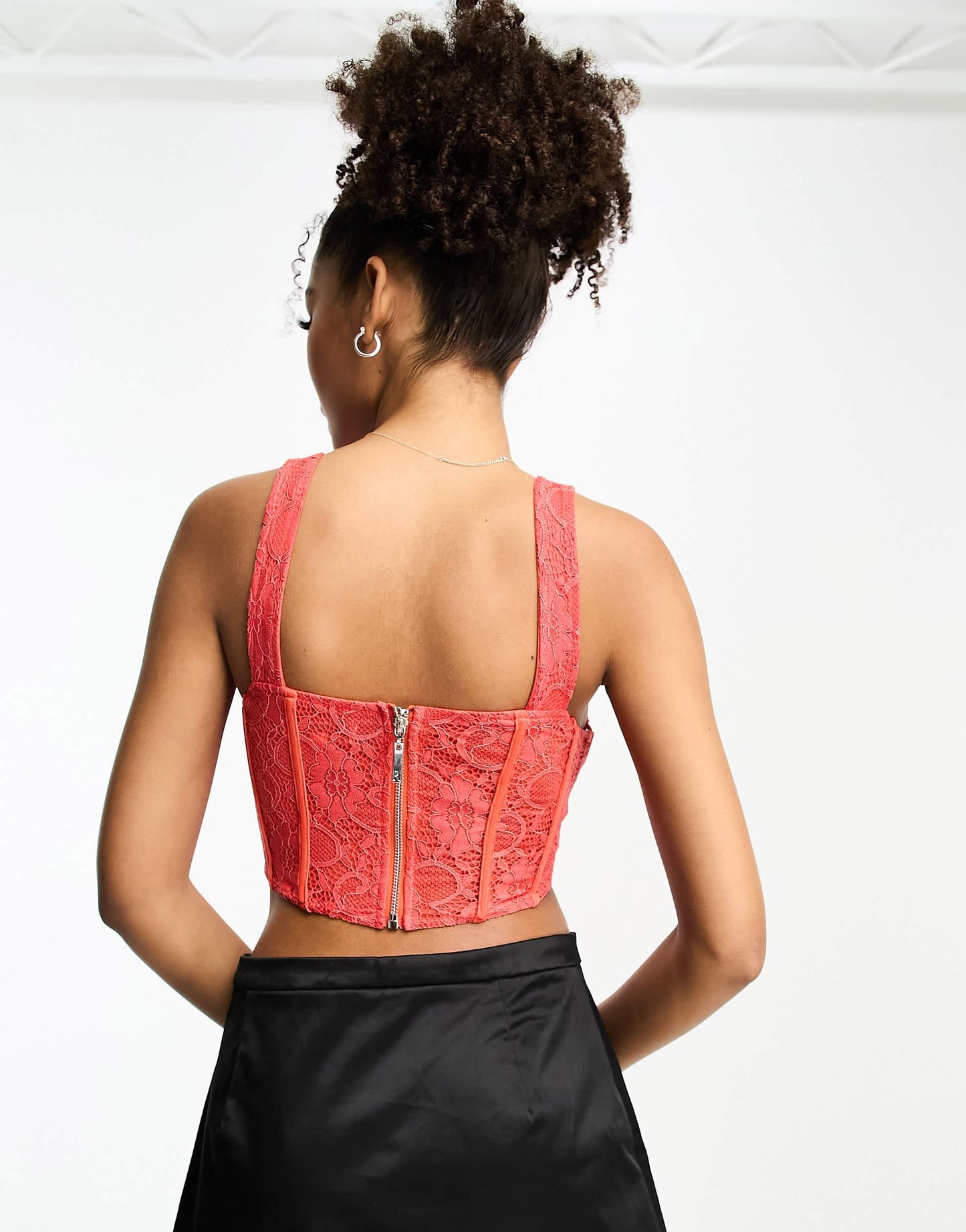 Rare London lace corset top in orange