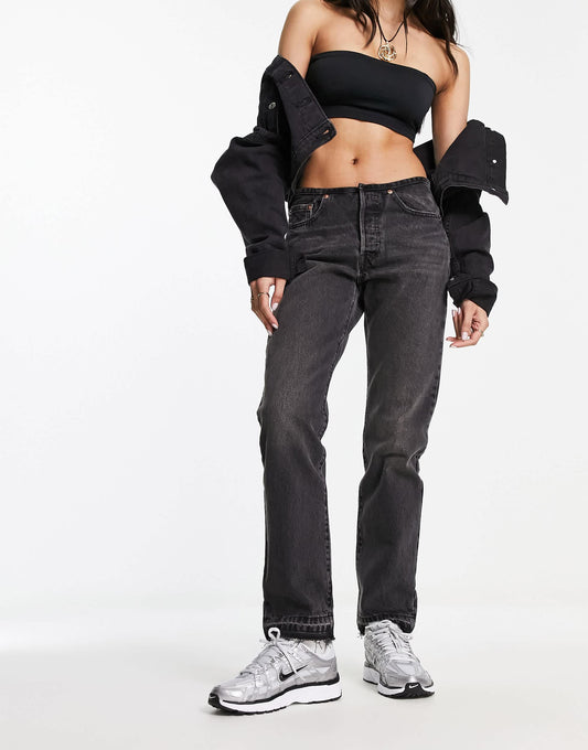 Levi's 501 low rise jeans mini waist in black
