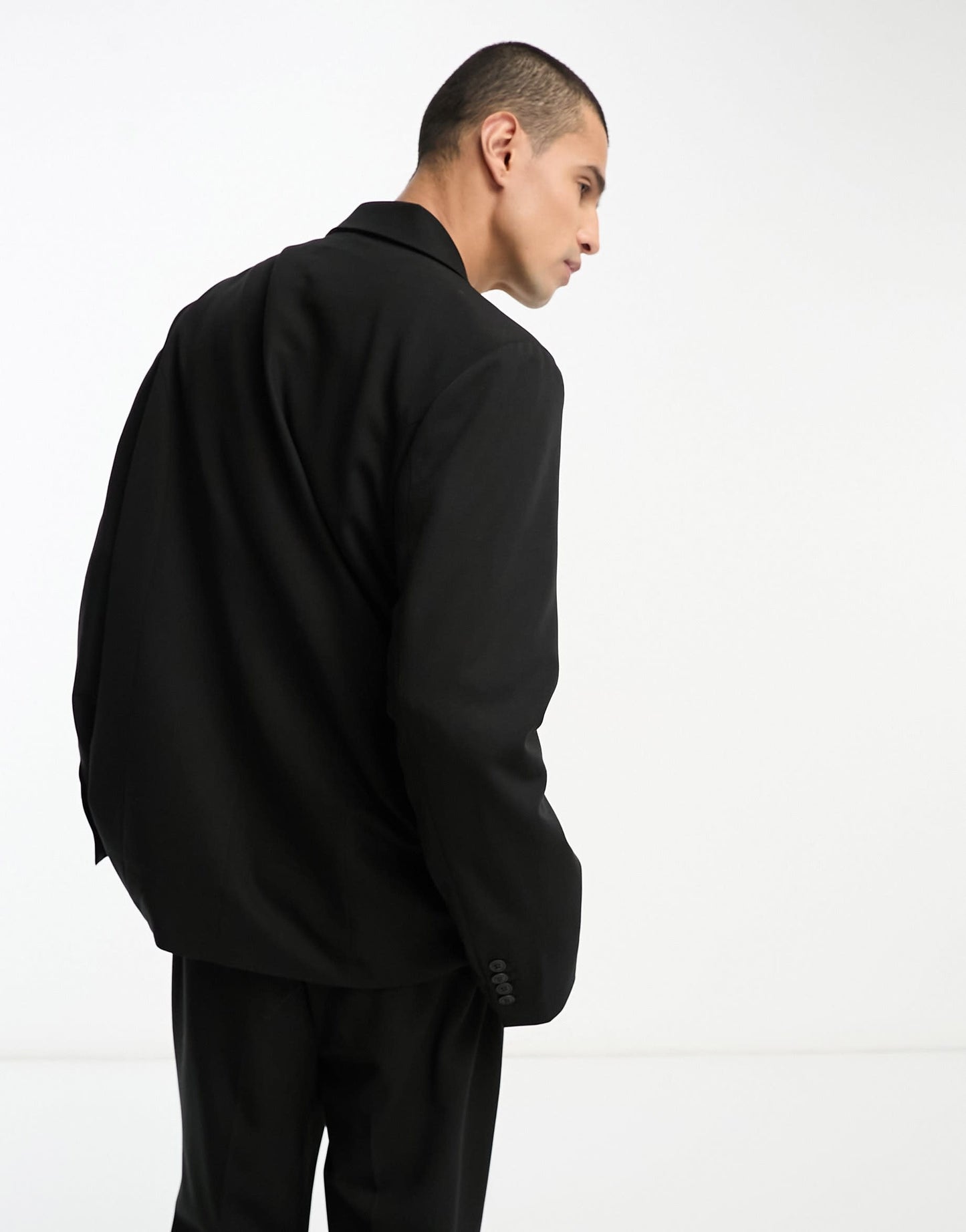 IIQUAL unisex double breasted tailored blazer co-ord in black