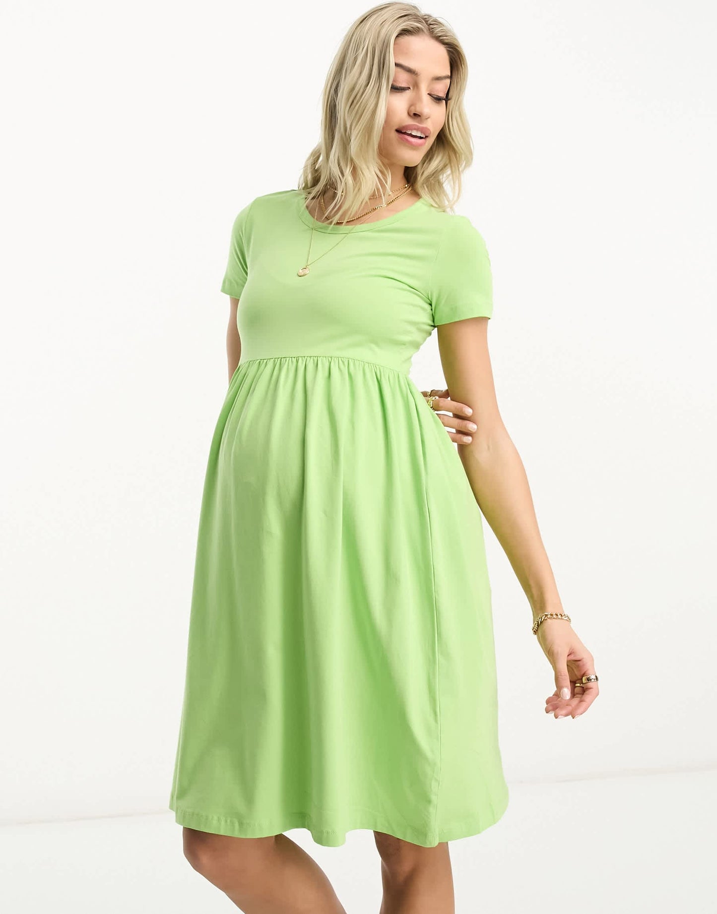 Mamalicious Maternity smock mini dress in green