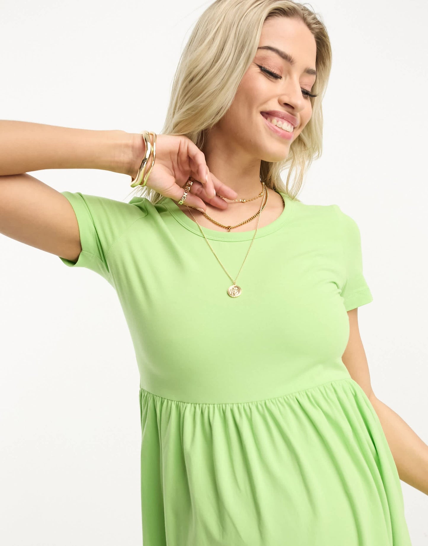 Mamalicious Maternity smock mini dress in green